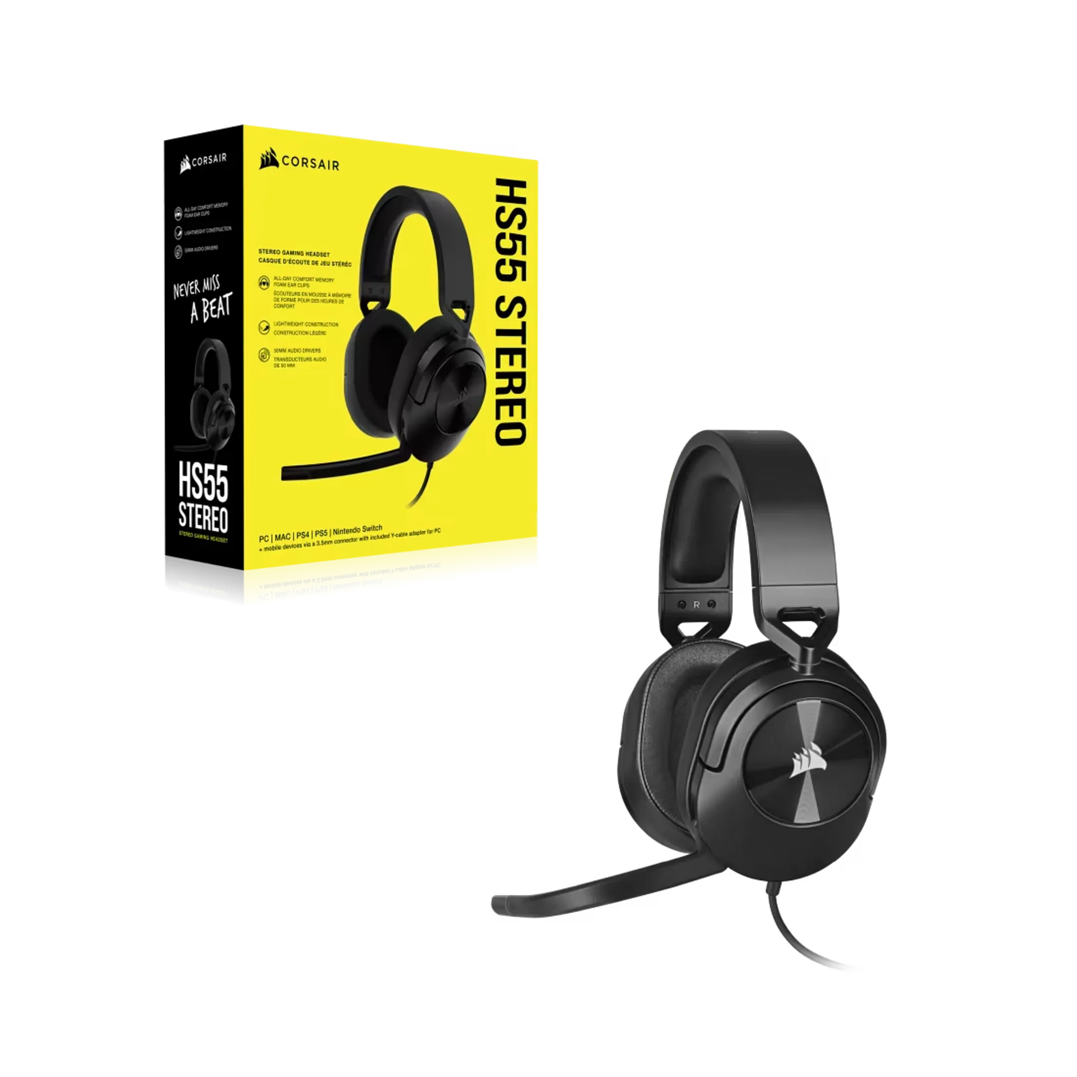 Corsair Gaming headset HS55 - Zwart image