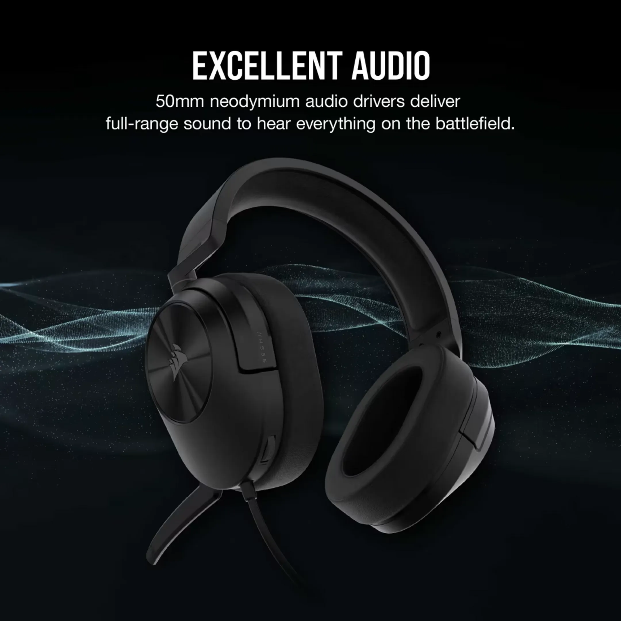 Corsair Gaming headset HS55 - Zwart image