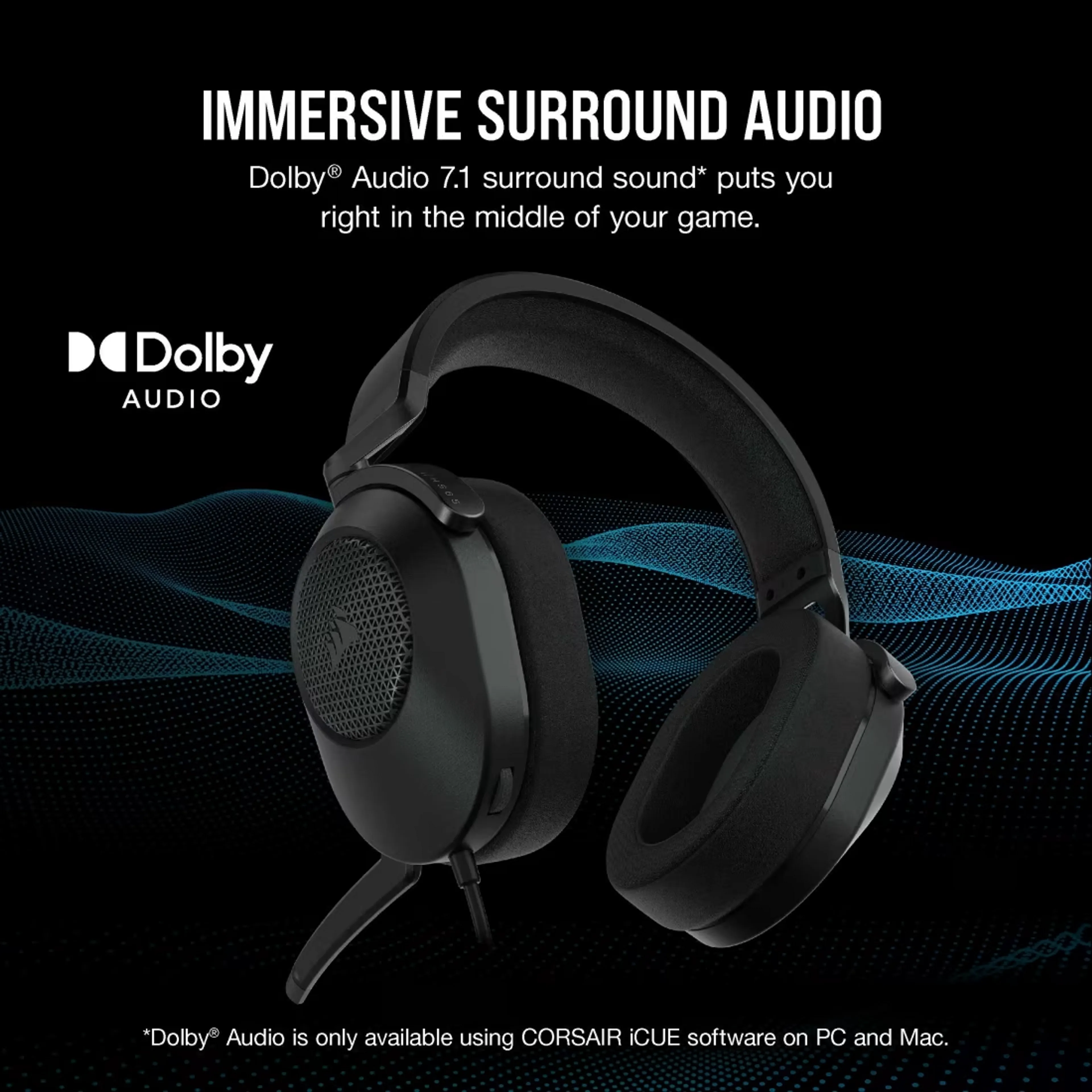 Corsair Casque Gaming HS65 - Noir image