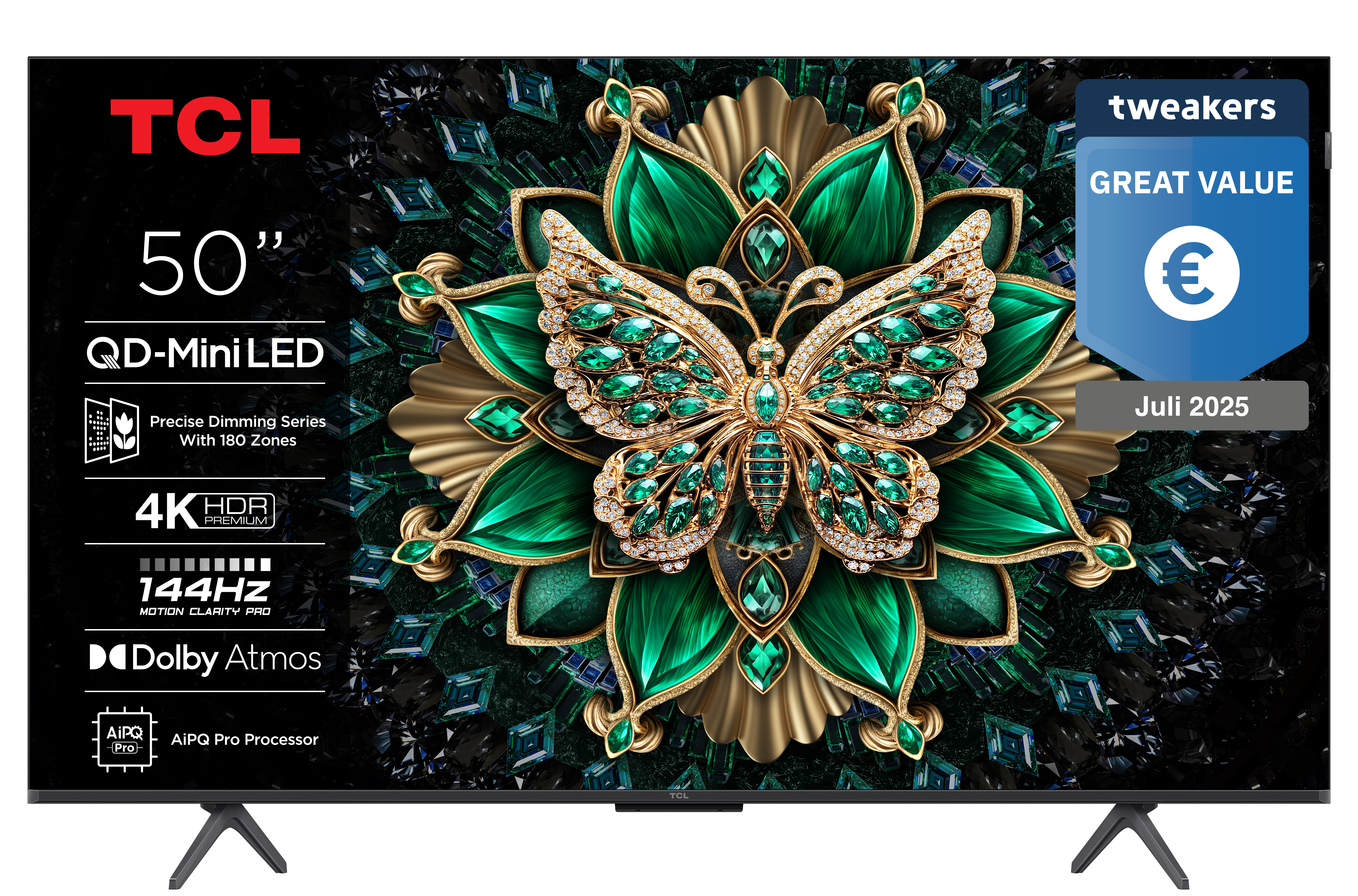 TV TCL 55C69K 55 Pouces (139cm) – Mini LED QLED 4K Ultra HD – Modèle 2025, Gris