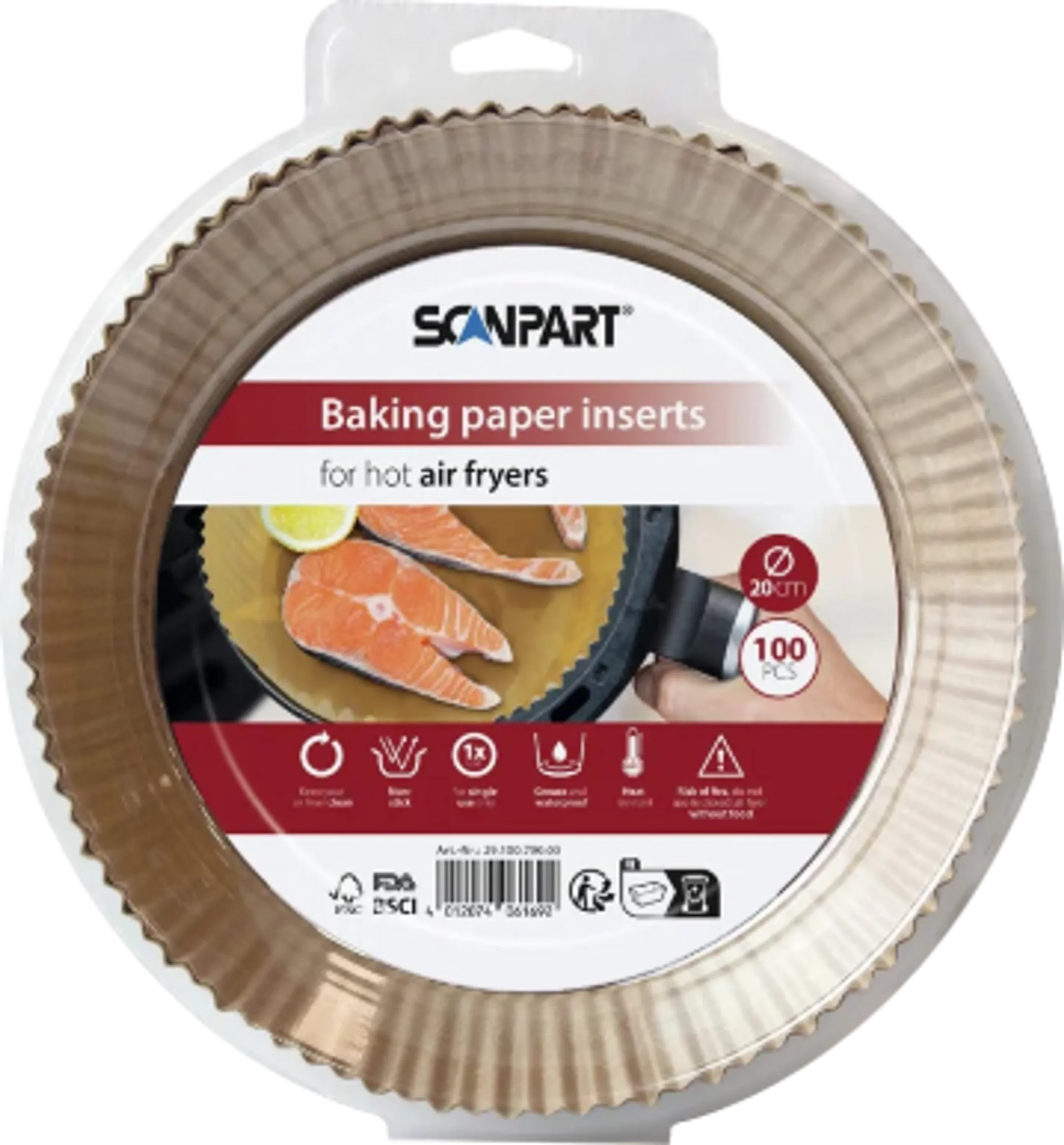 Papier sulfurisé Airfryer rond  - Ø 20 cm - 100 pcs