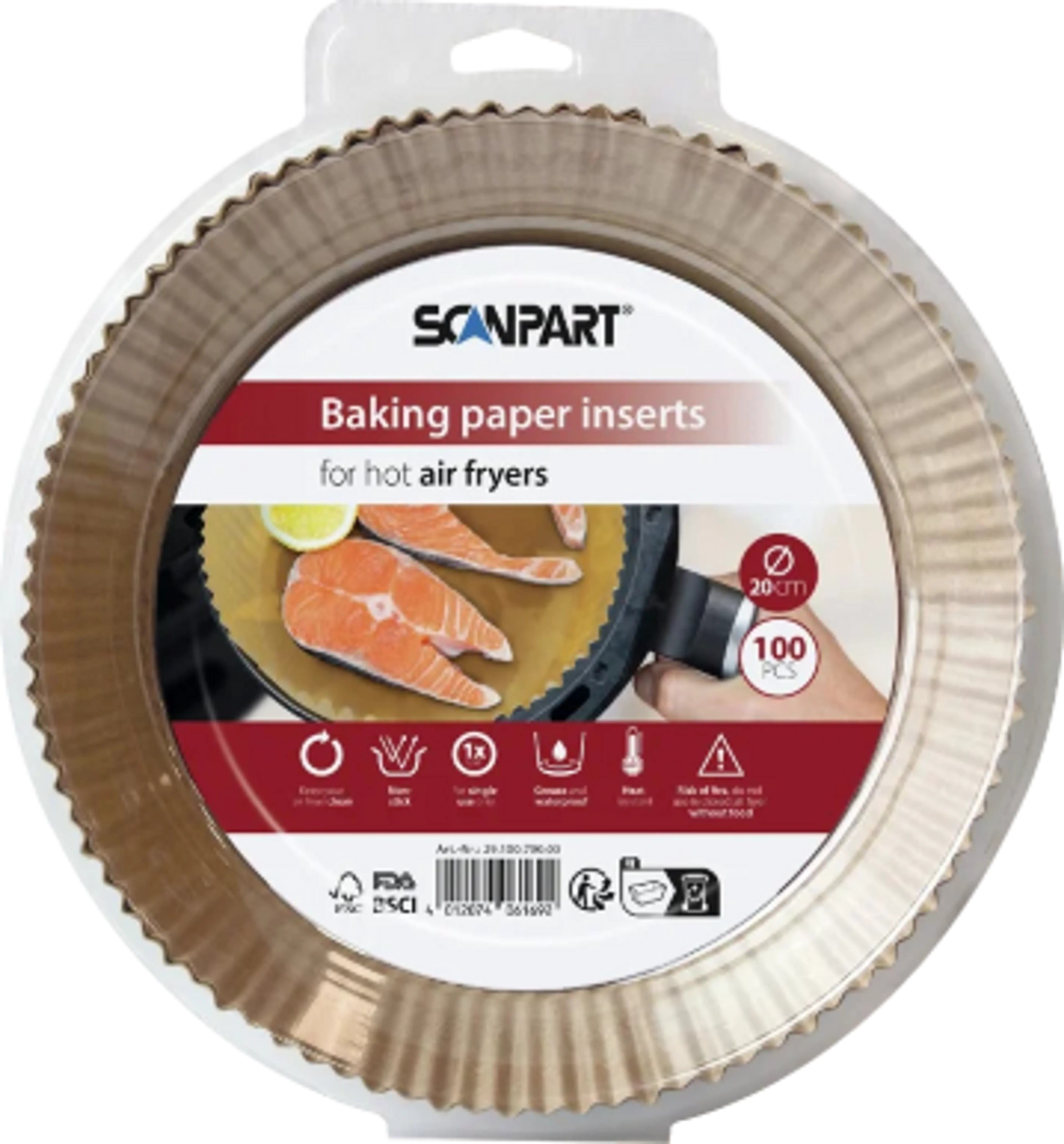 Papier sulfurisé Airfryer rond  - Ø 20 cm - 100 pcs