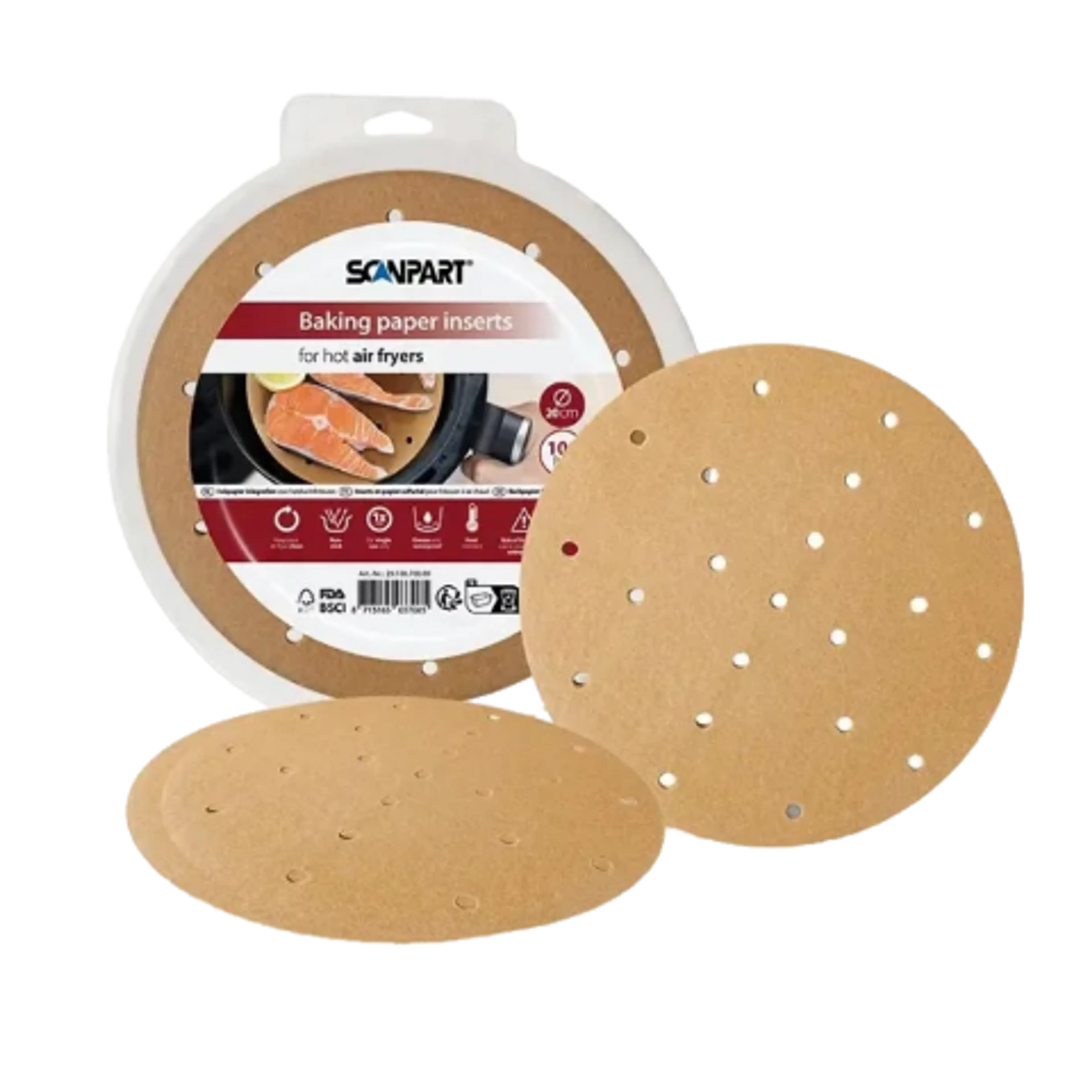 Papier sulfurisé Airfryer ronde - Ø20 cm - 100 pièces