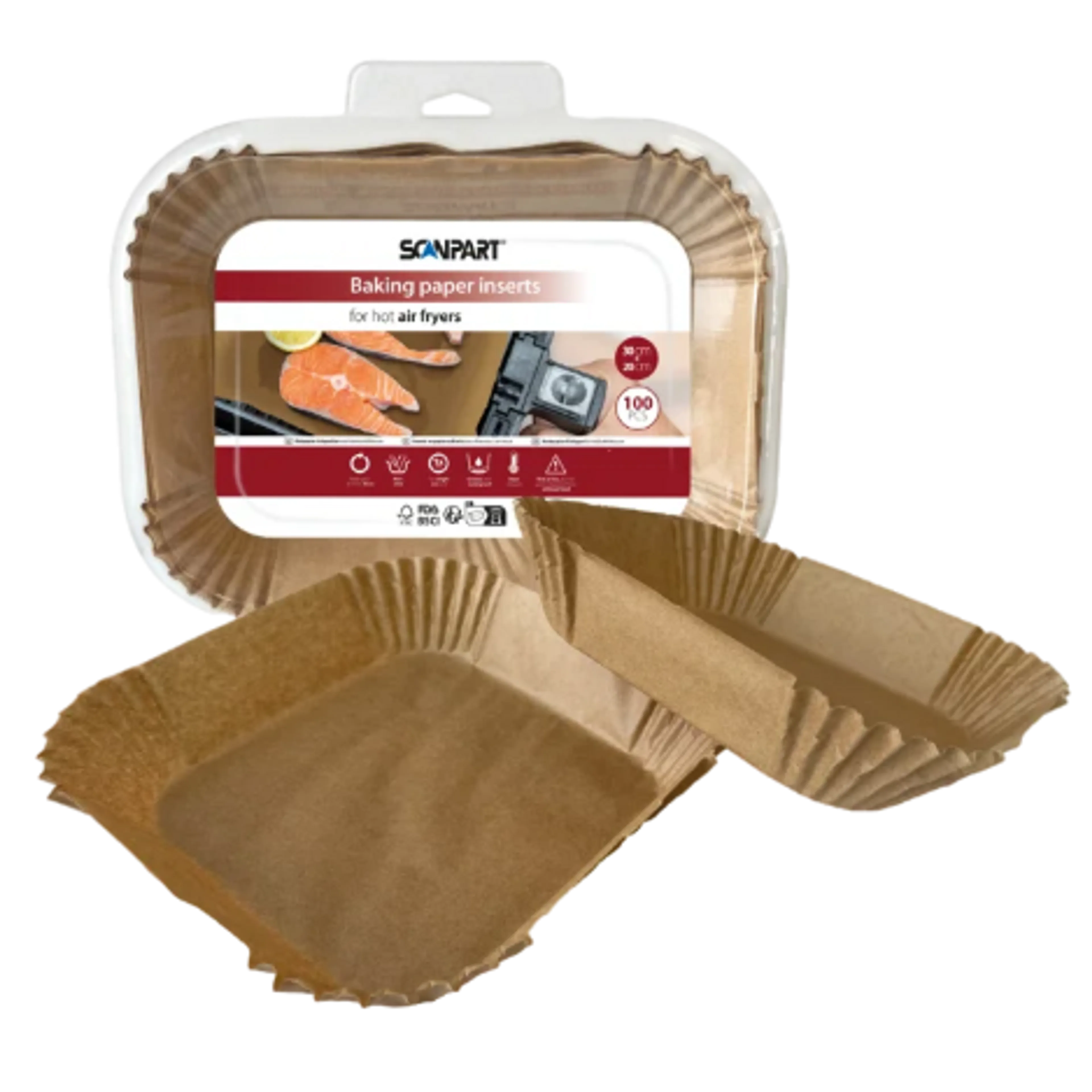 Papier sulfurisé Airfryer rect 31 x 20,5 cm, 100 pièces