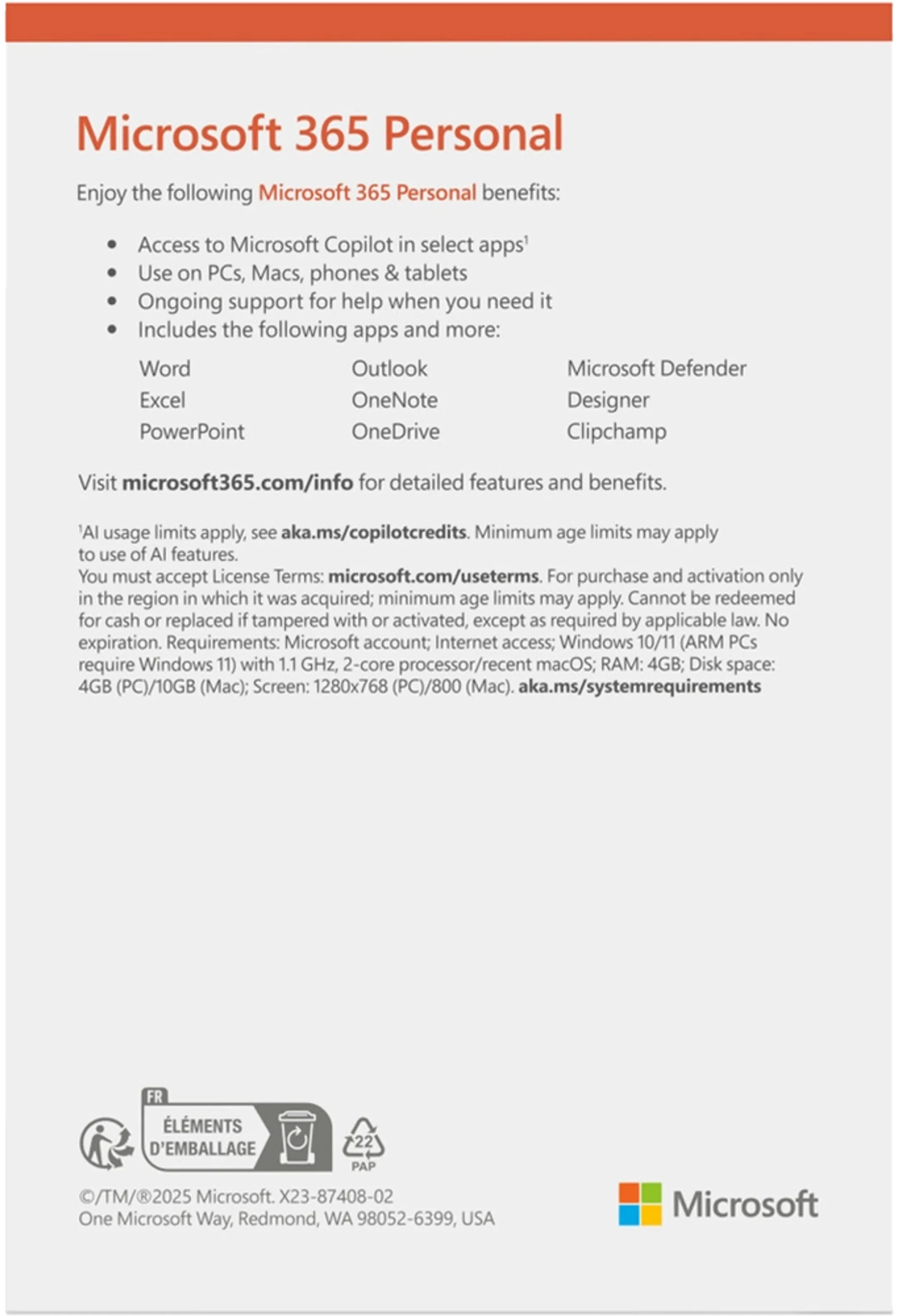 Microsoft 365 Personal EN (jaarabonnement) image