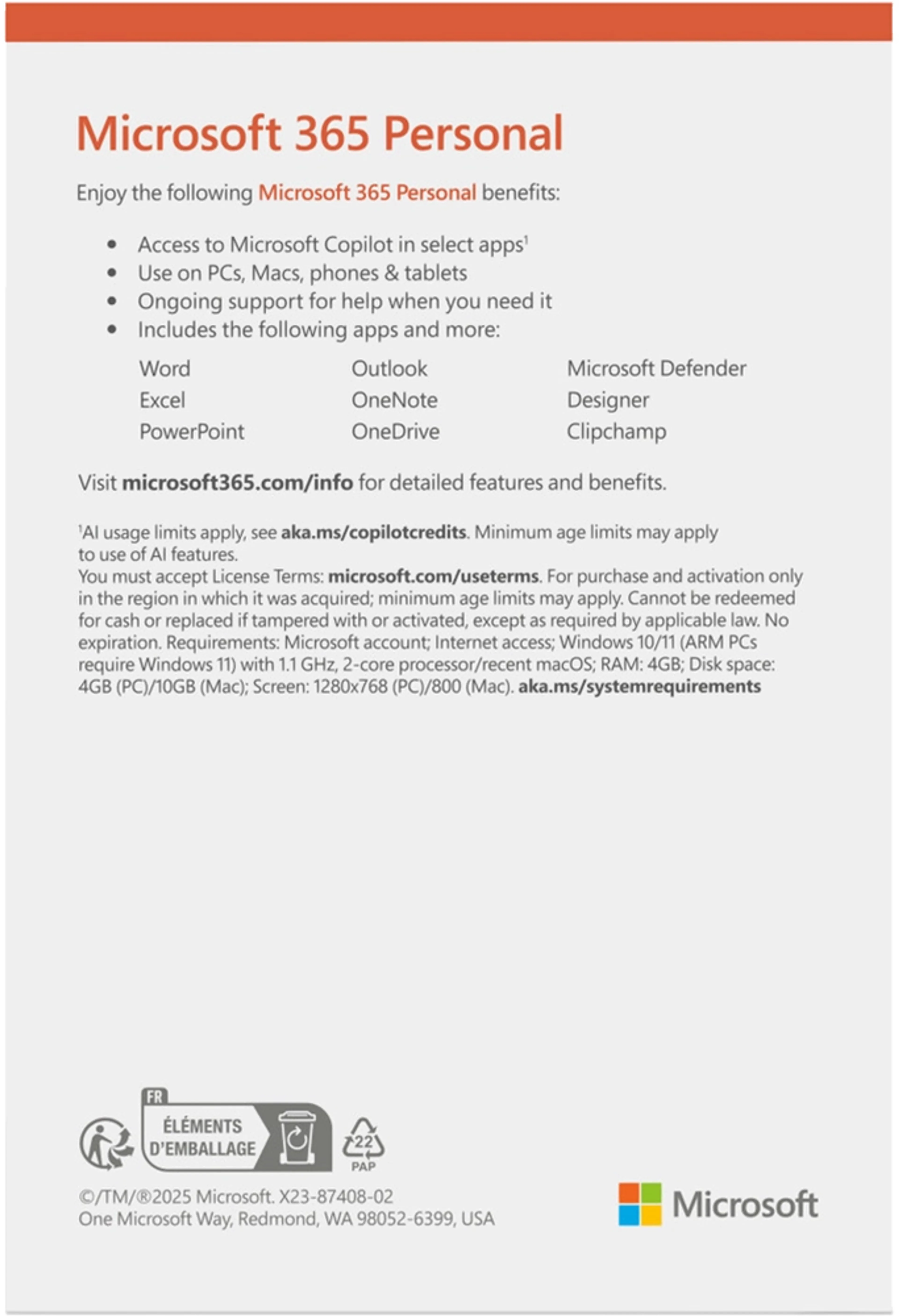 Microsoft 365 Personal EN (jaarabonnement) image