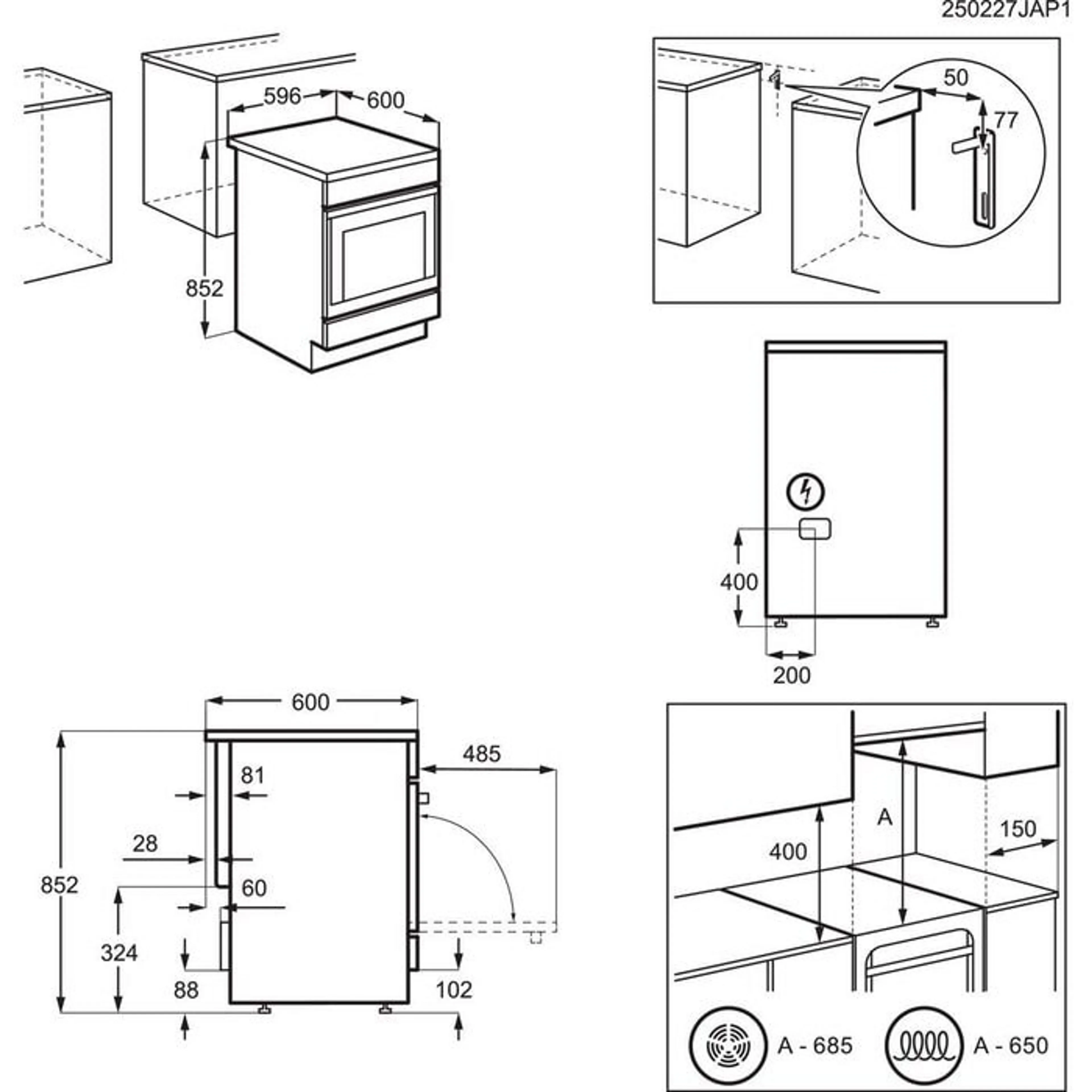 AEG Cuisinière CCB6400ABW image