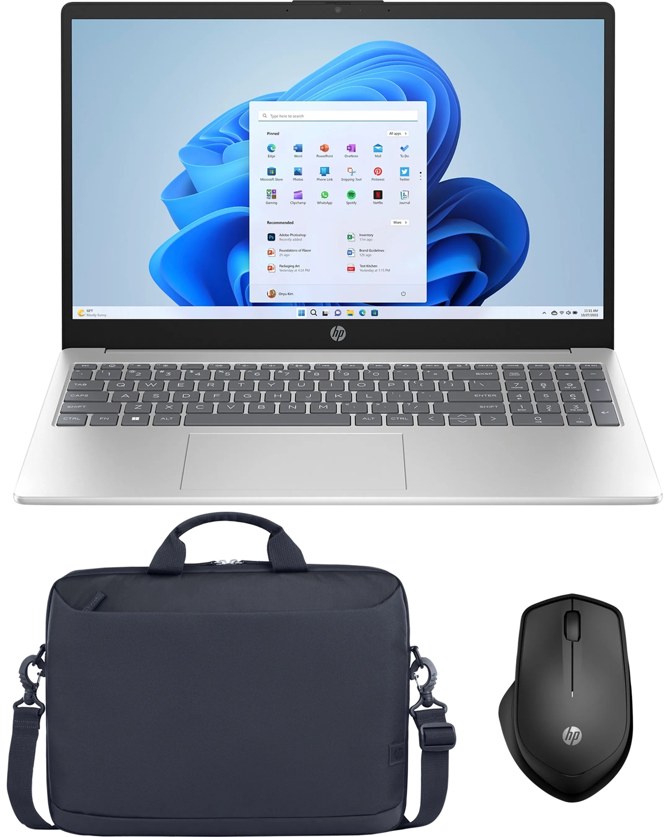 Laptop 15-fd0143nb + draadloze muis + tas