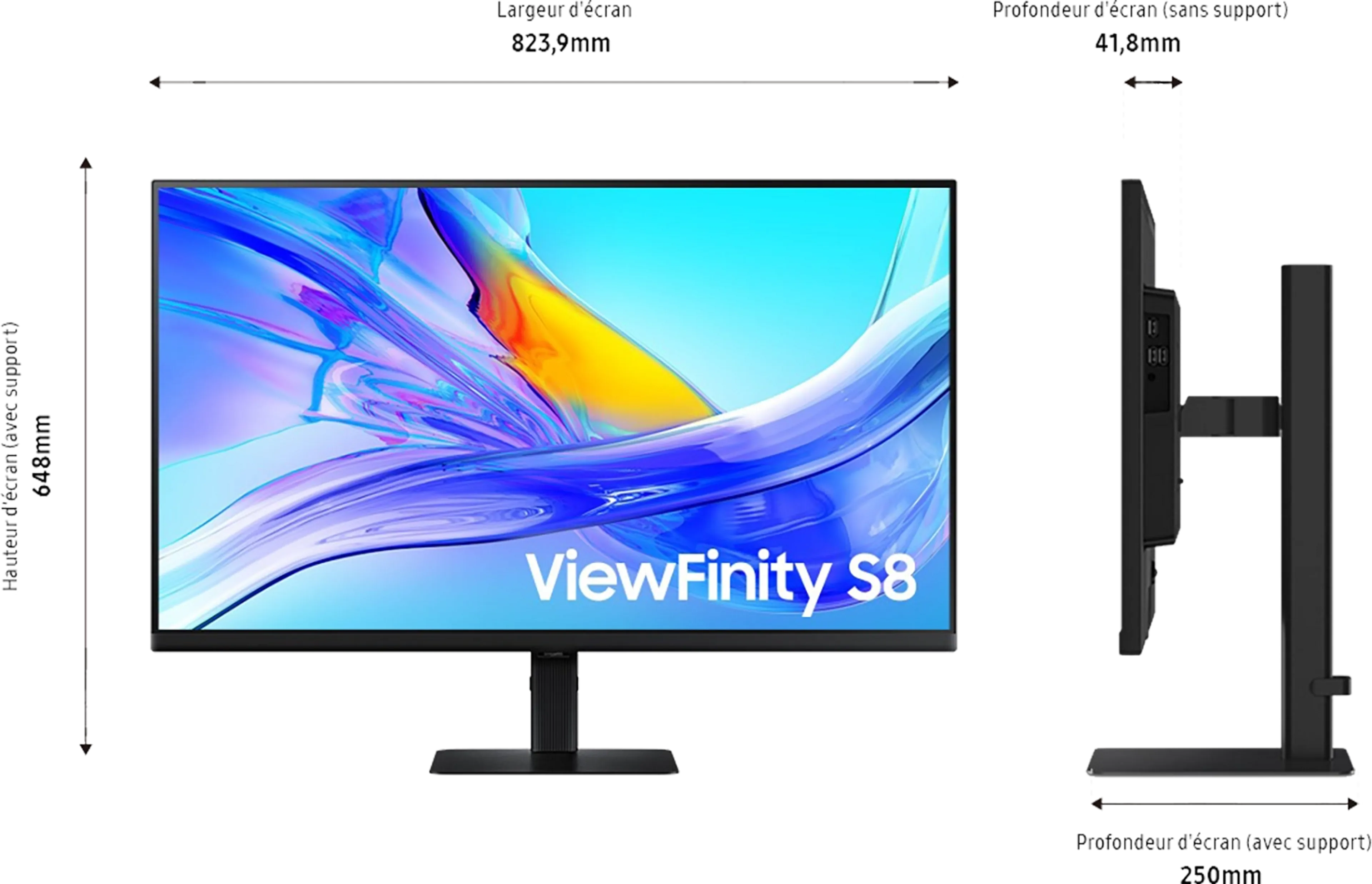 Samsung 37" ViewFinity S8 S80UD LS37D800UAUXEN image