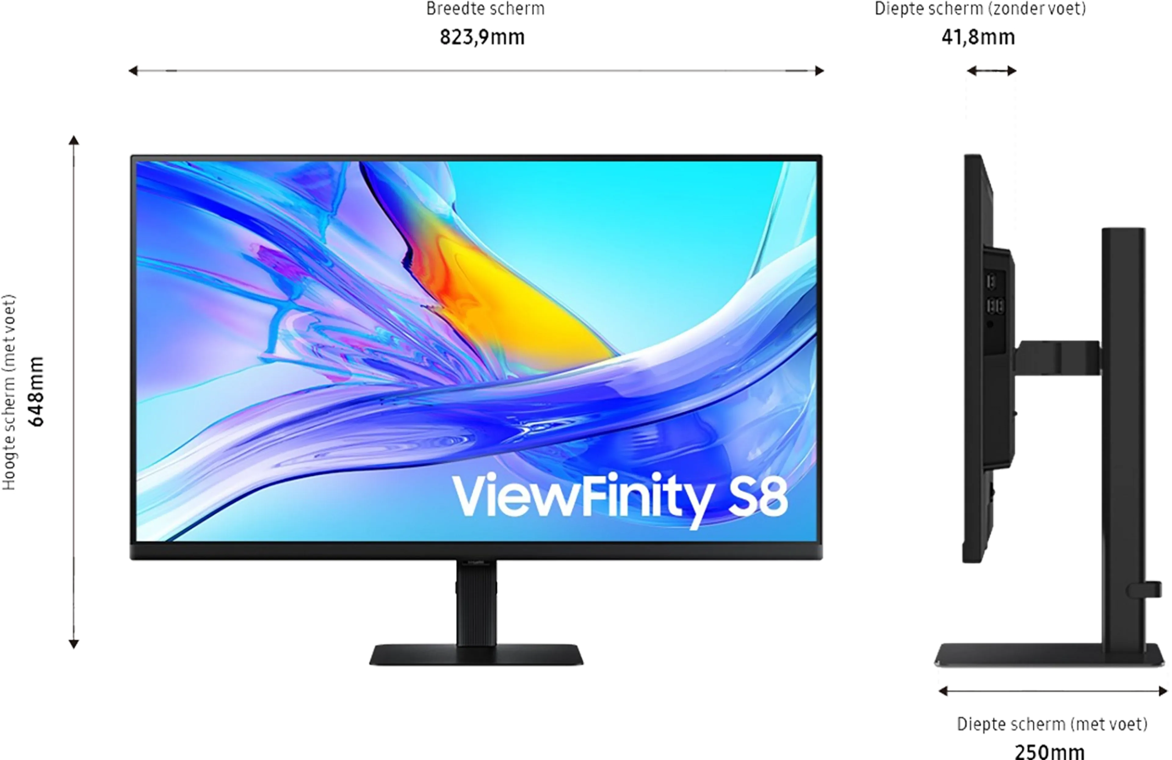 Samsung 37" ViewFinity S8 S80UD LS37D800UAUXEN image