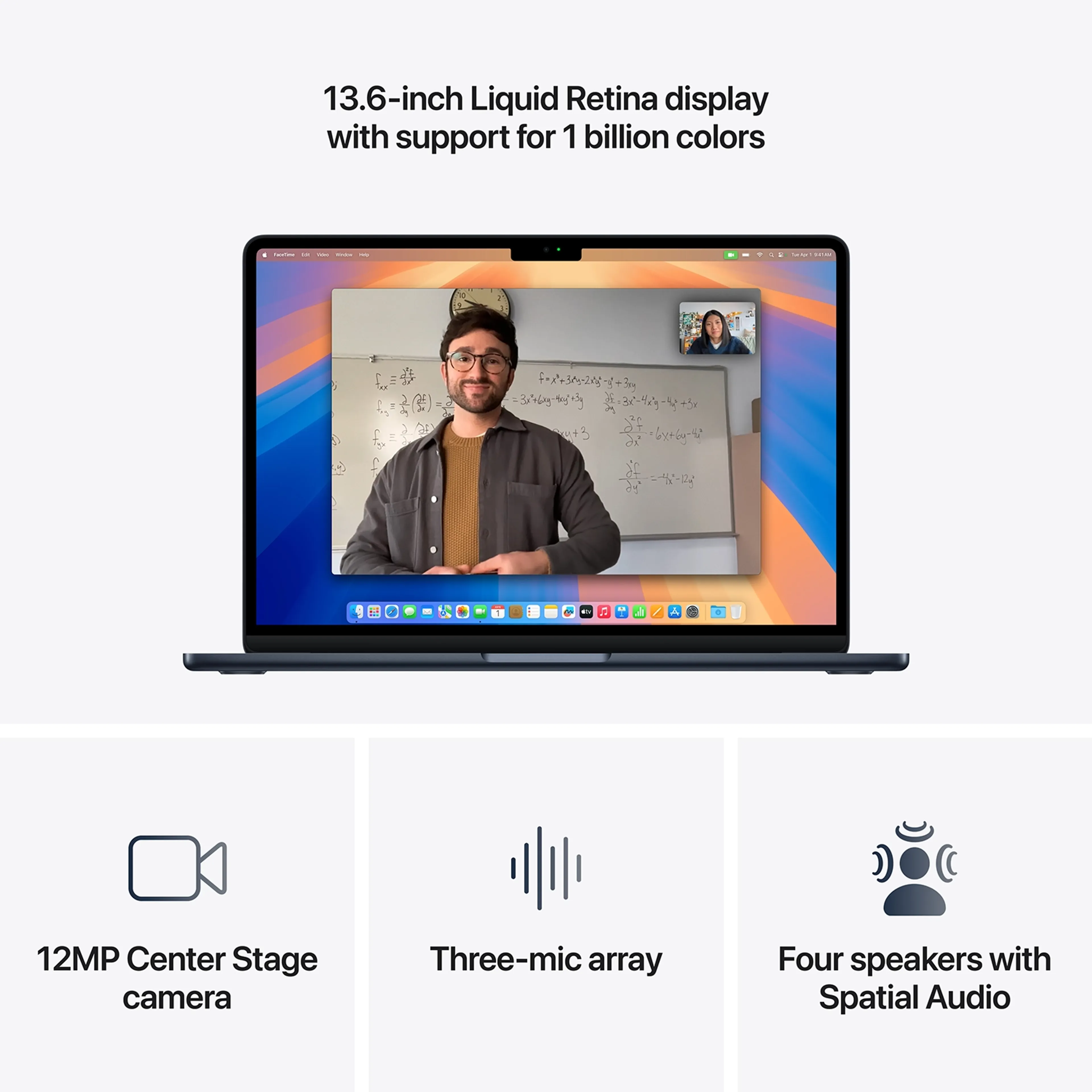 Apple MacBook Air 13" M4 16 GB/256 GB Middernacht + USB-C 4-in-1 Multiport Adapter image