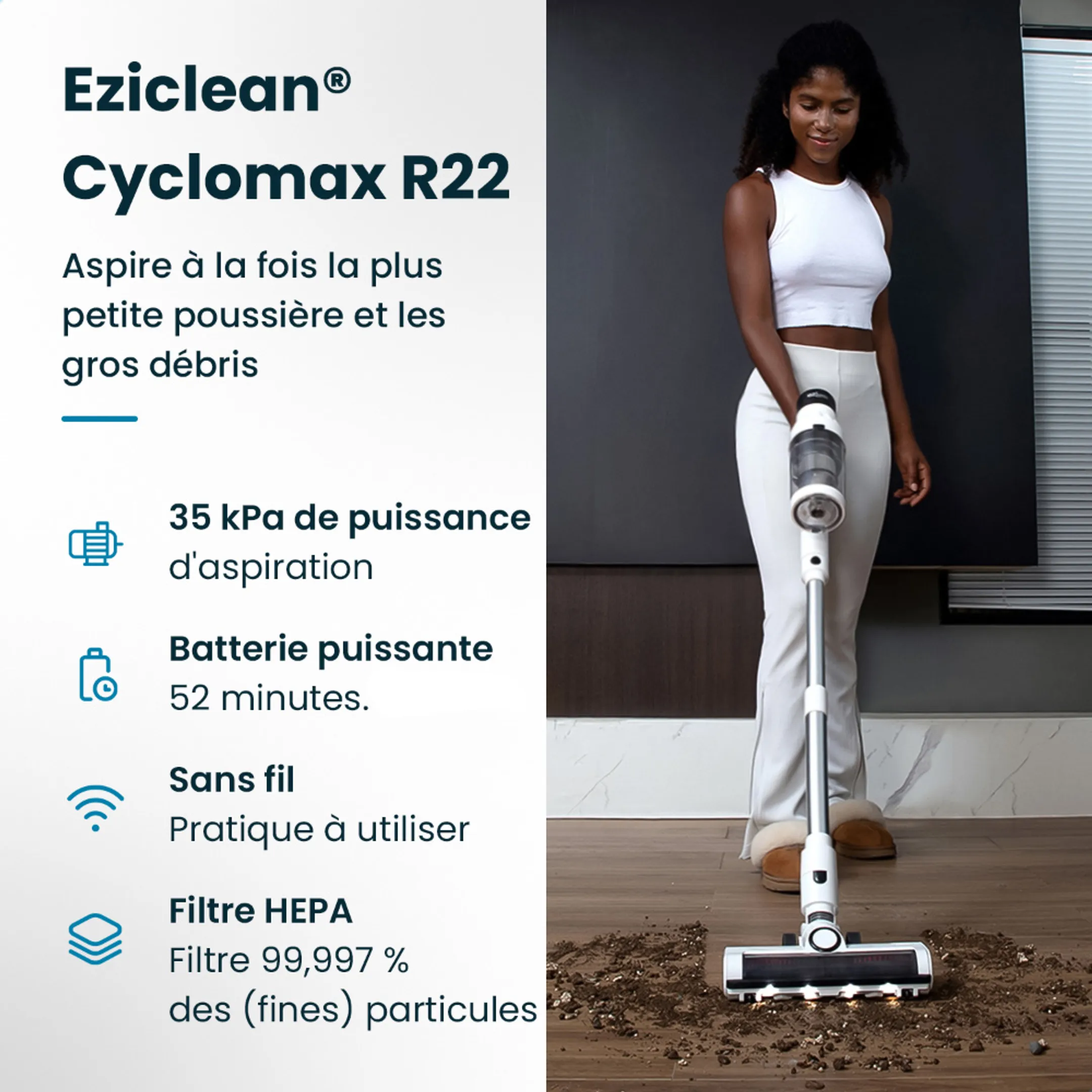 EZI CLEAN Aspirateur balai Cyclomax R22 station image