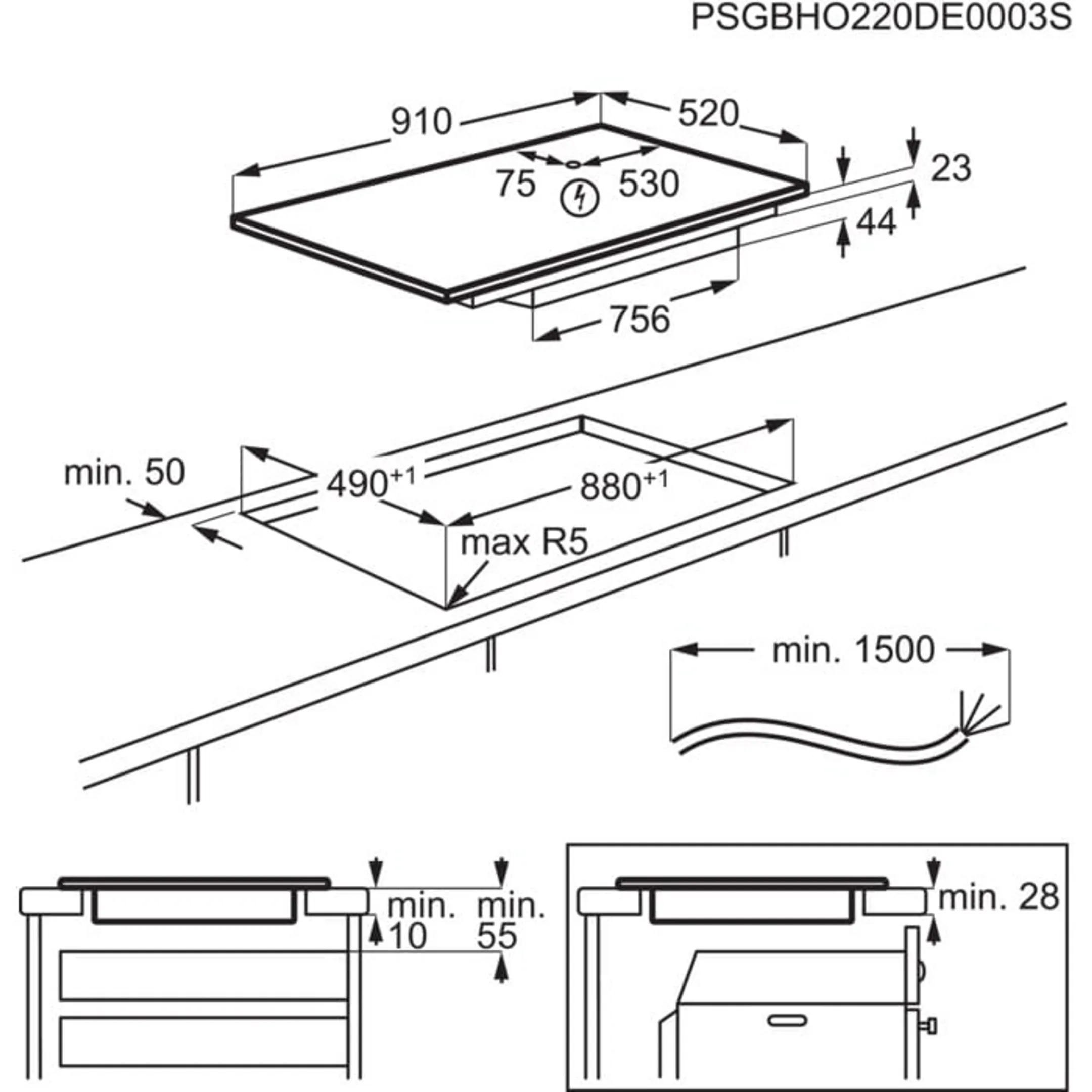 AEG Vitrokeramisch kookplaat TP95RA07FB image