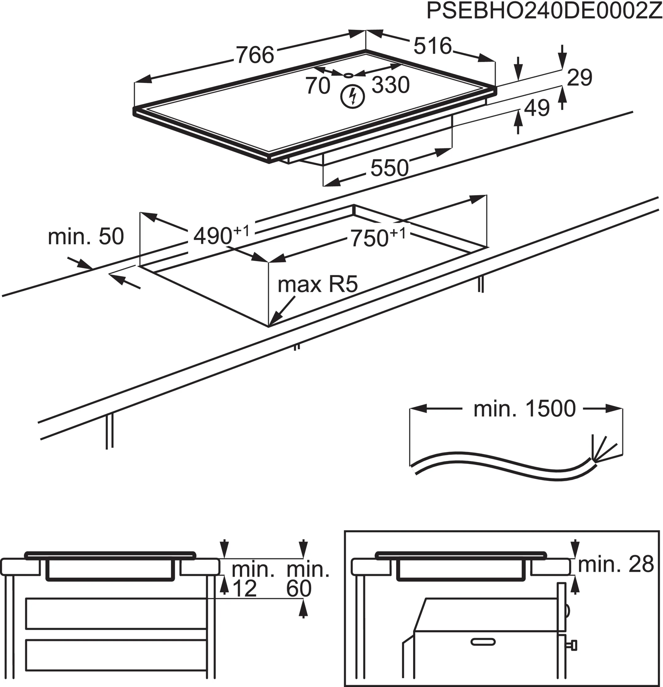 AEG Inductiekookplaat TK85IM0FXB MultipleBridge image
