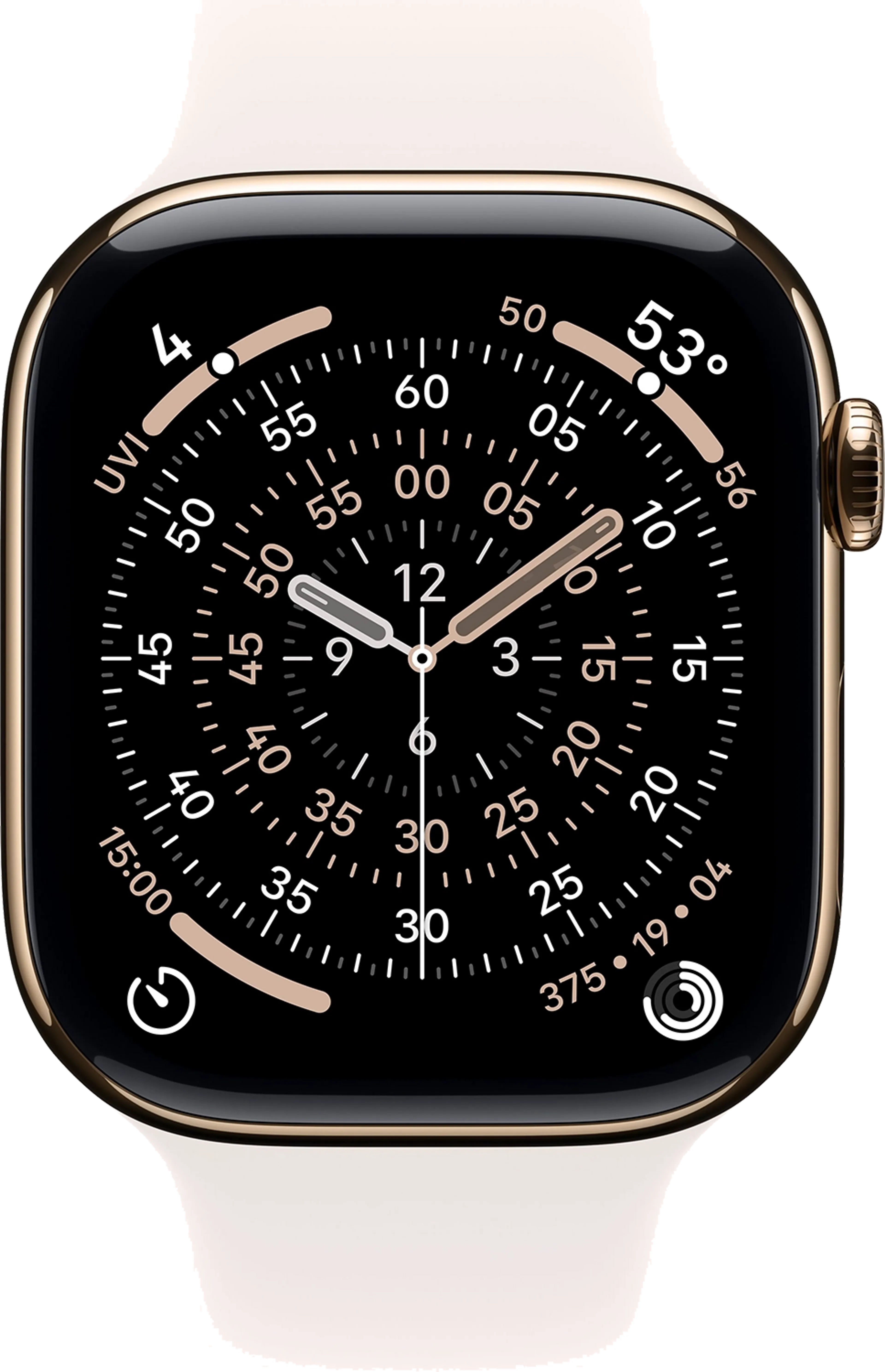 Apple Watch Series 11 GPS + Cellular - 46mm Gold Titanium - Sport Band (S/M) image