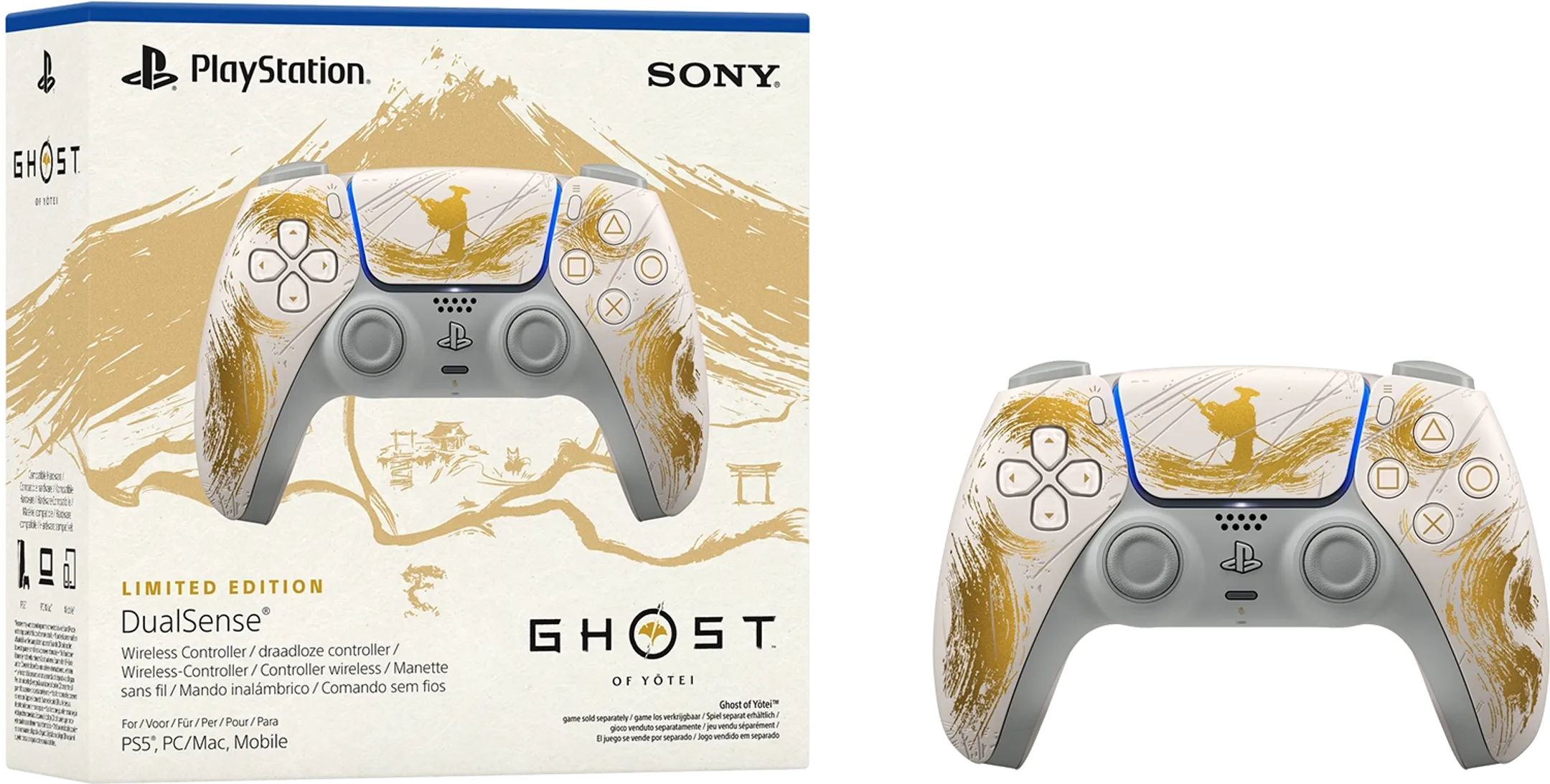 Sony PS5 DualSense draadloze controller - Ghost of Yōtei Gold Limited Edition image