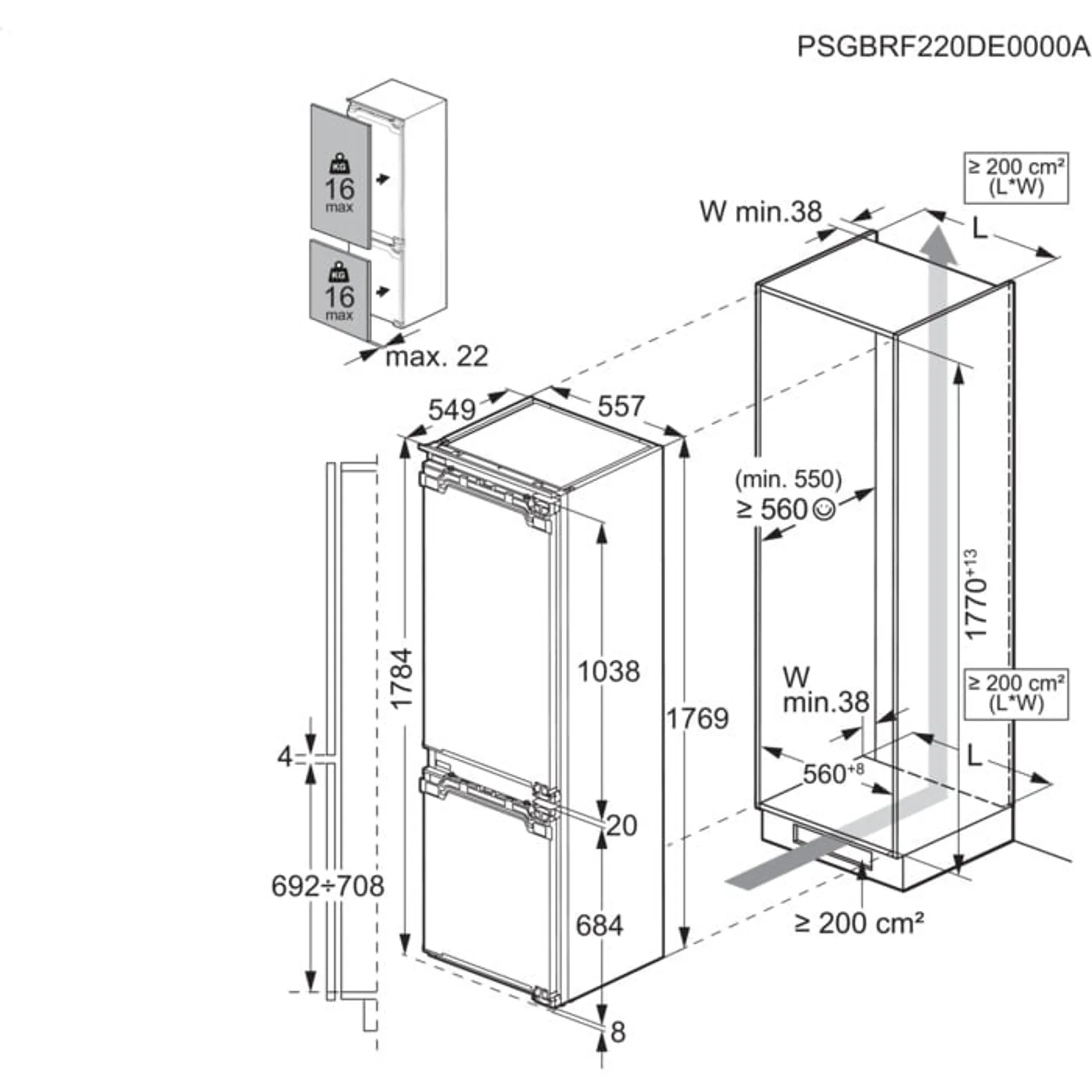 AEG Combi frigo congélateur encastrable TC7MS181CF GreenZone  image
