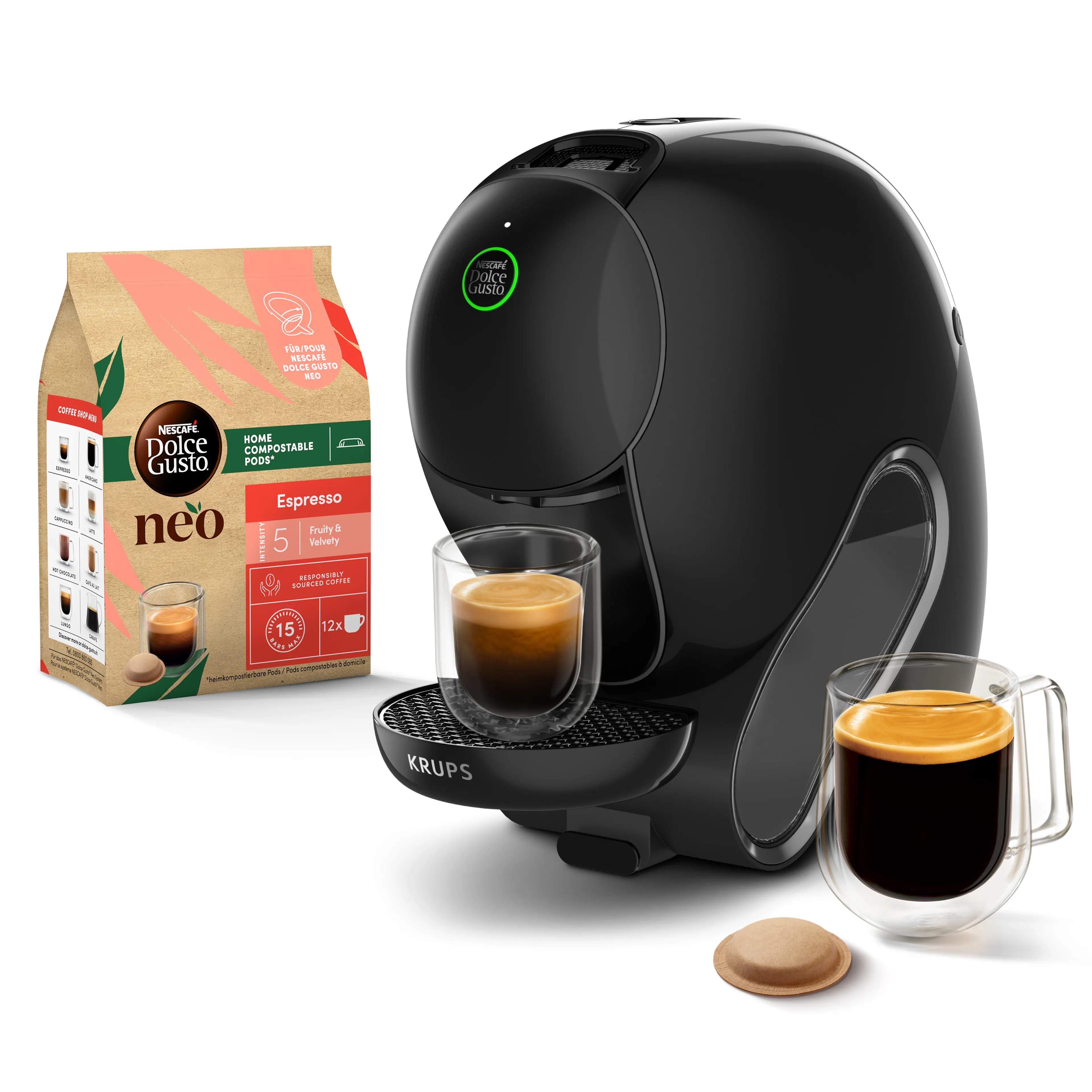 Machine à café NESCAFÉ Dolce Gusto Caffé noire + 3 boîtes Pods NEO