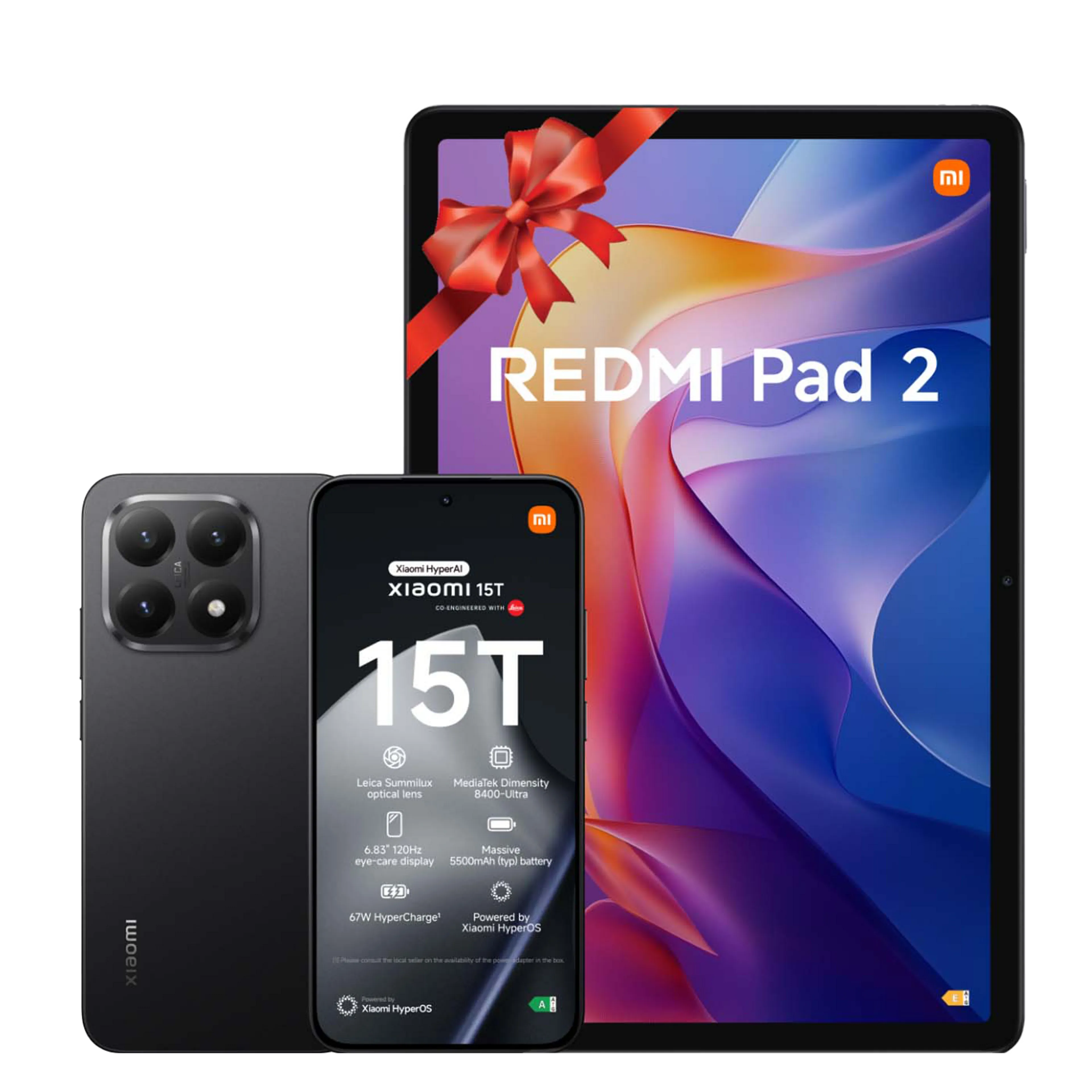 15T 256 GB + REDMI Pad 2 - Zwart