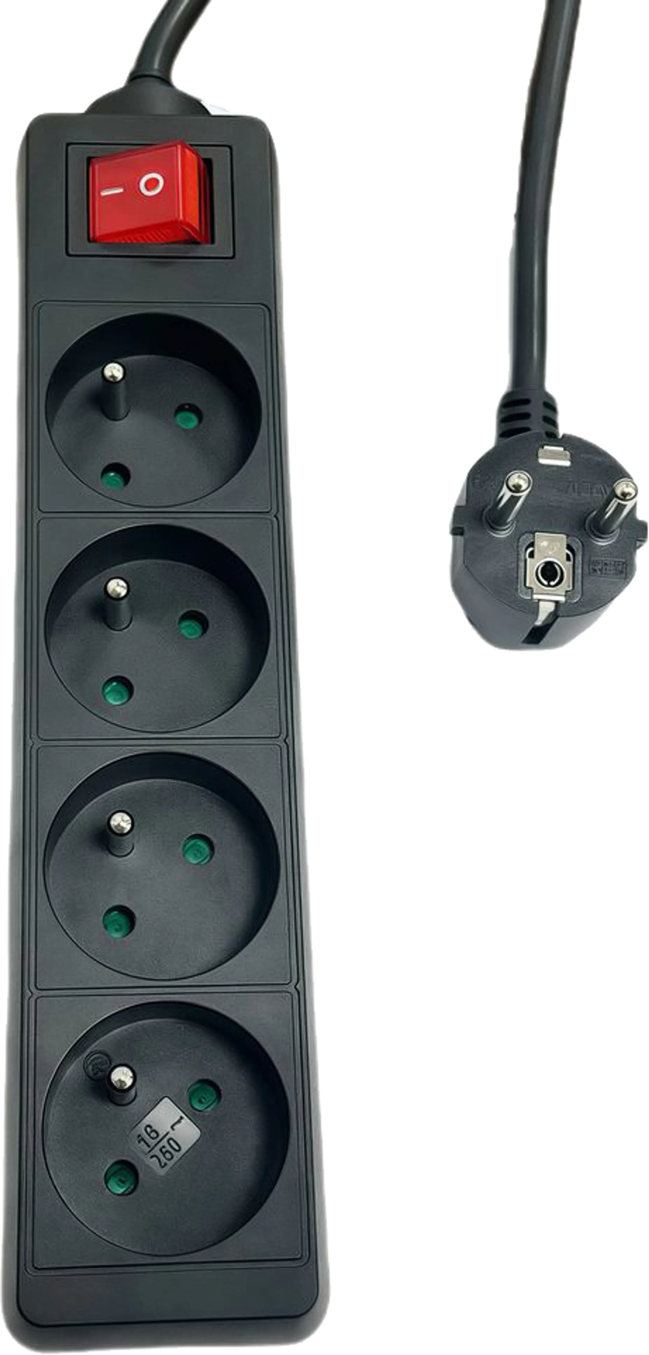 MICROCONNECT Boîtier multiprise - 1,5m - 4 prises - Noir image