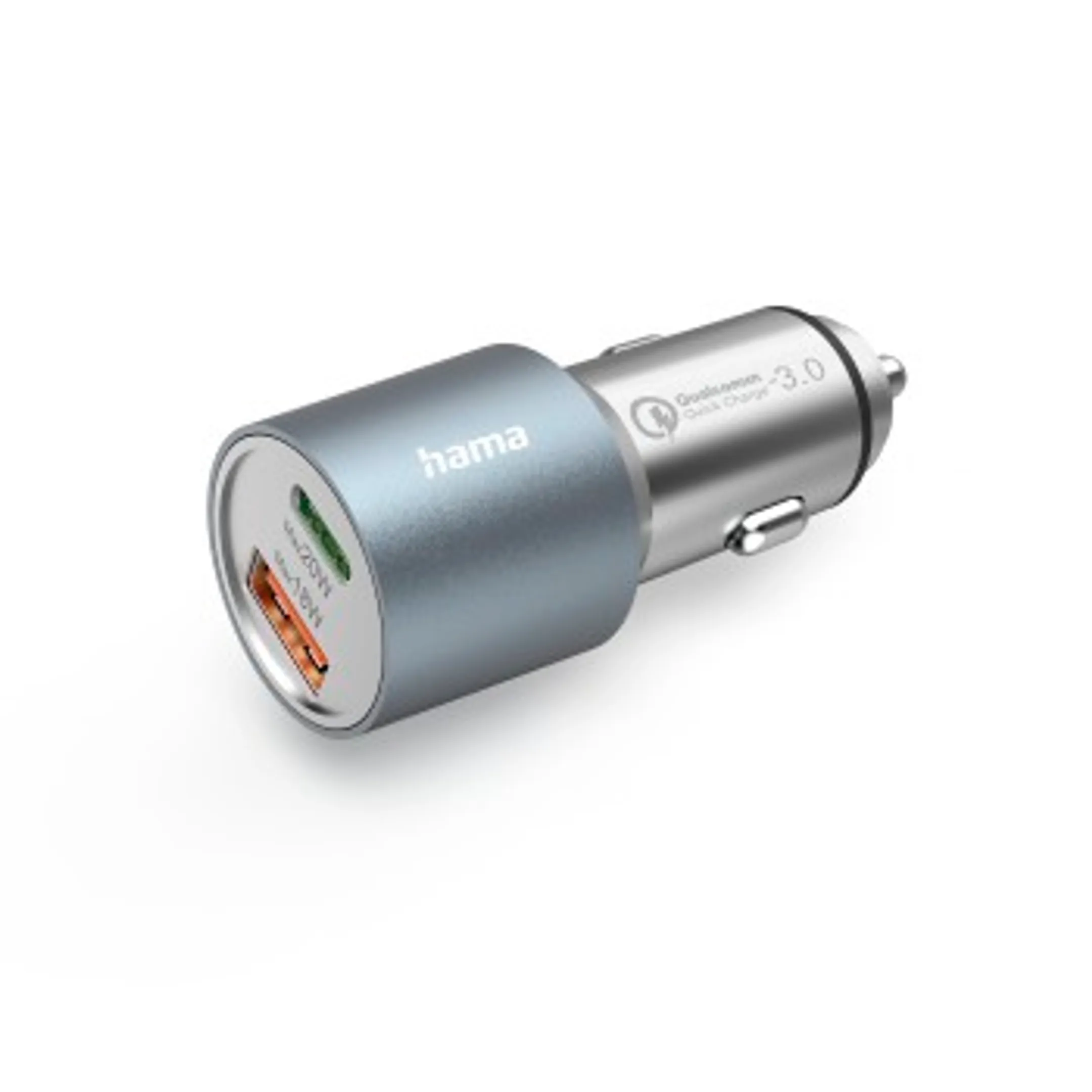 Hama Chargeur de voiture rapide, 1 USB-C, 1 USB-A, PD, 38 W, métal image