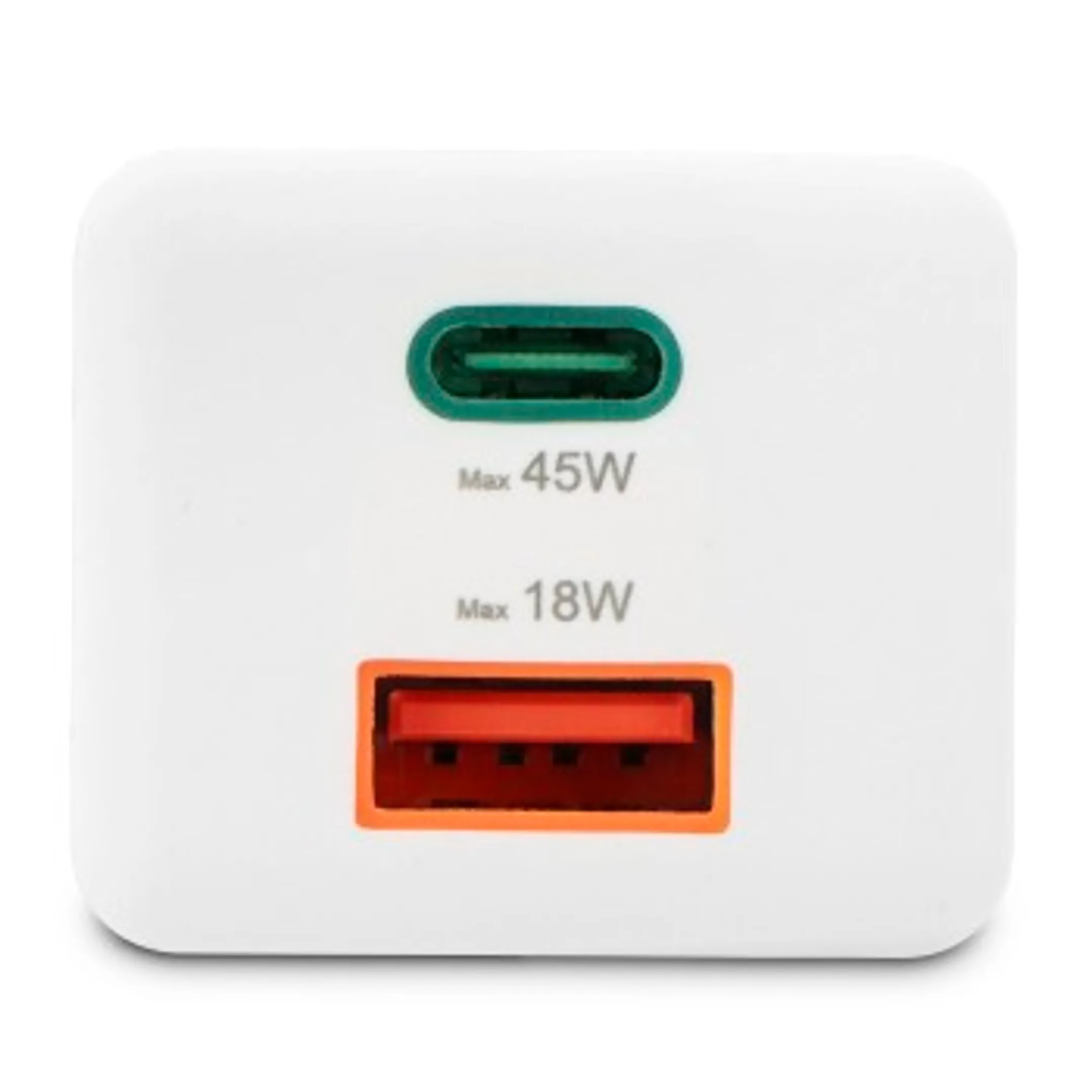 Hama Snellader, 1x USB-C, 1x USB-A, mini-oplader, PD, 45 W, wit image