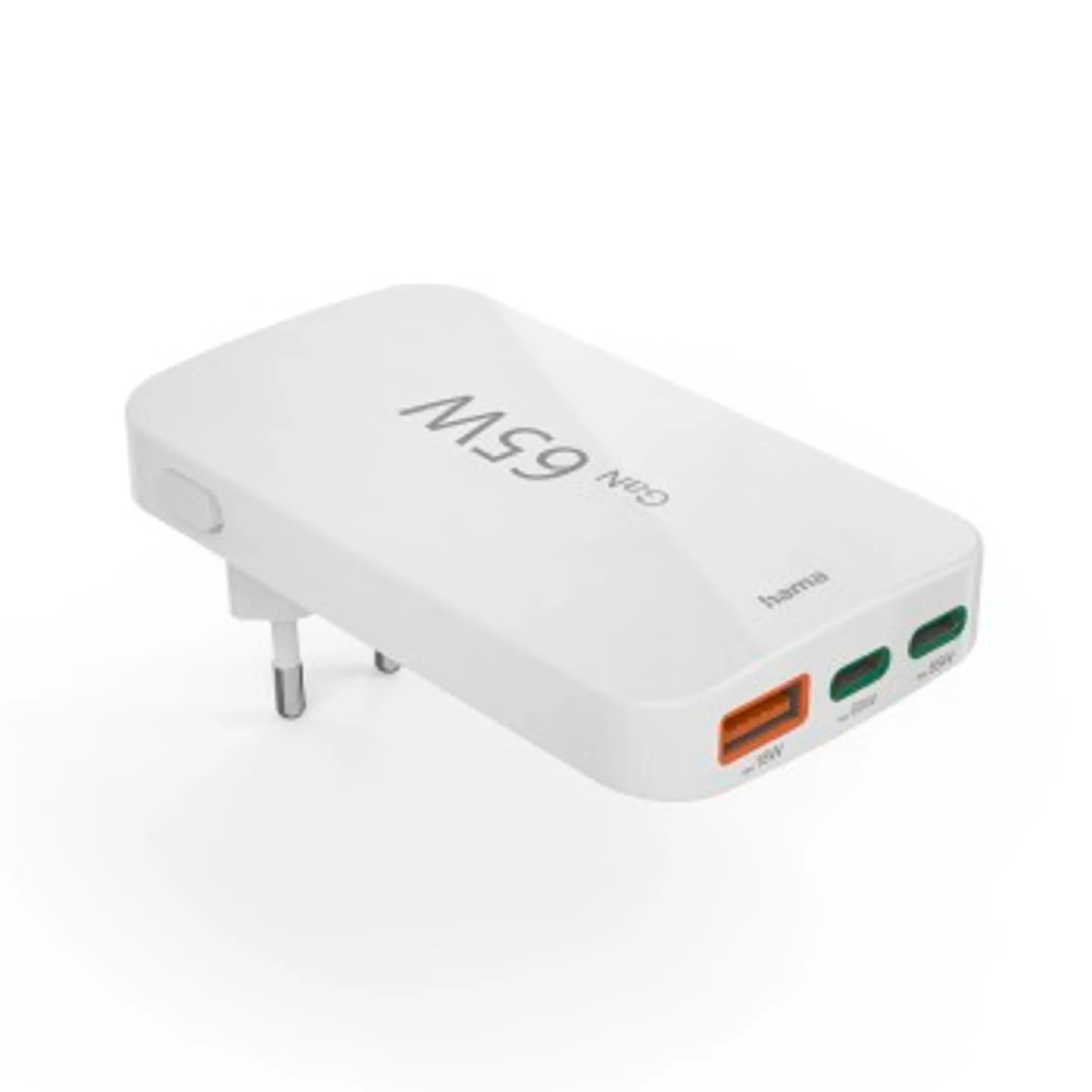 Hama Chargeur rapide, 2 USB-C, 1 USB-A, mini-chargeur plat, PD, 65 W, BLC image