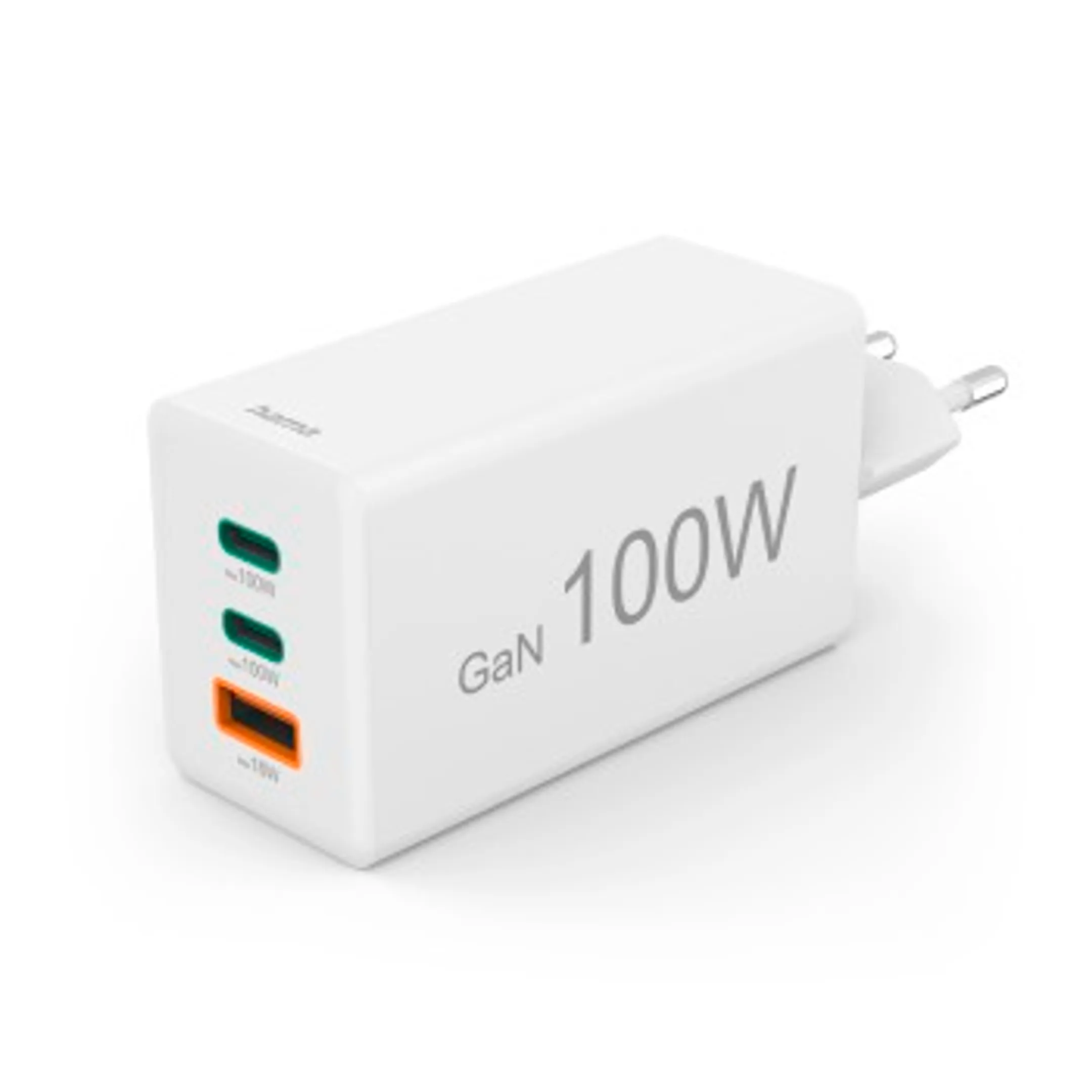 Chargeur rapide, GaN, 2 USB-C, 1 USB-A, mini-chargeur, PD, 100 W, blanc