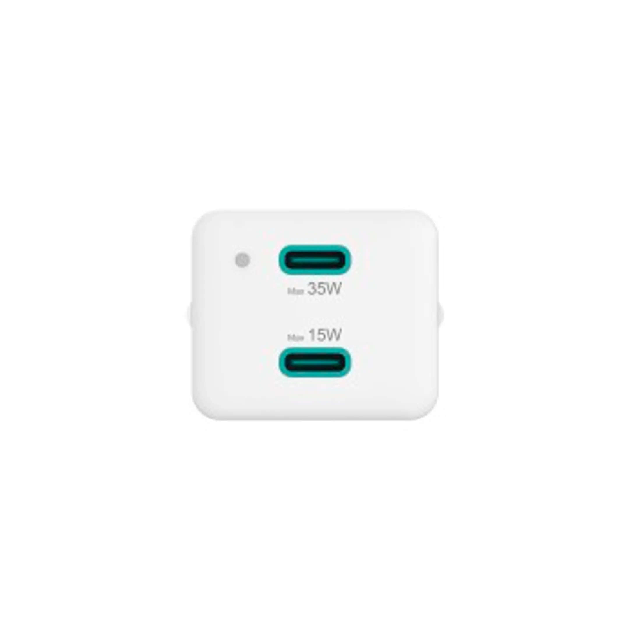 Hama Chargeur rapide, 2 x USB-C, PD / Qualcomm®, mini-chargeur, 35 W, blanc image