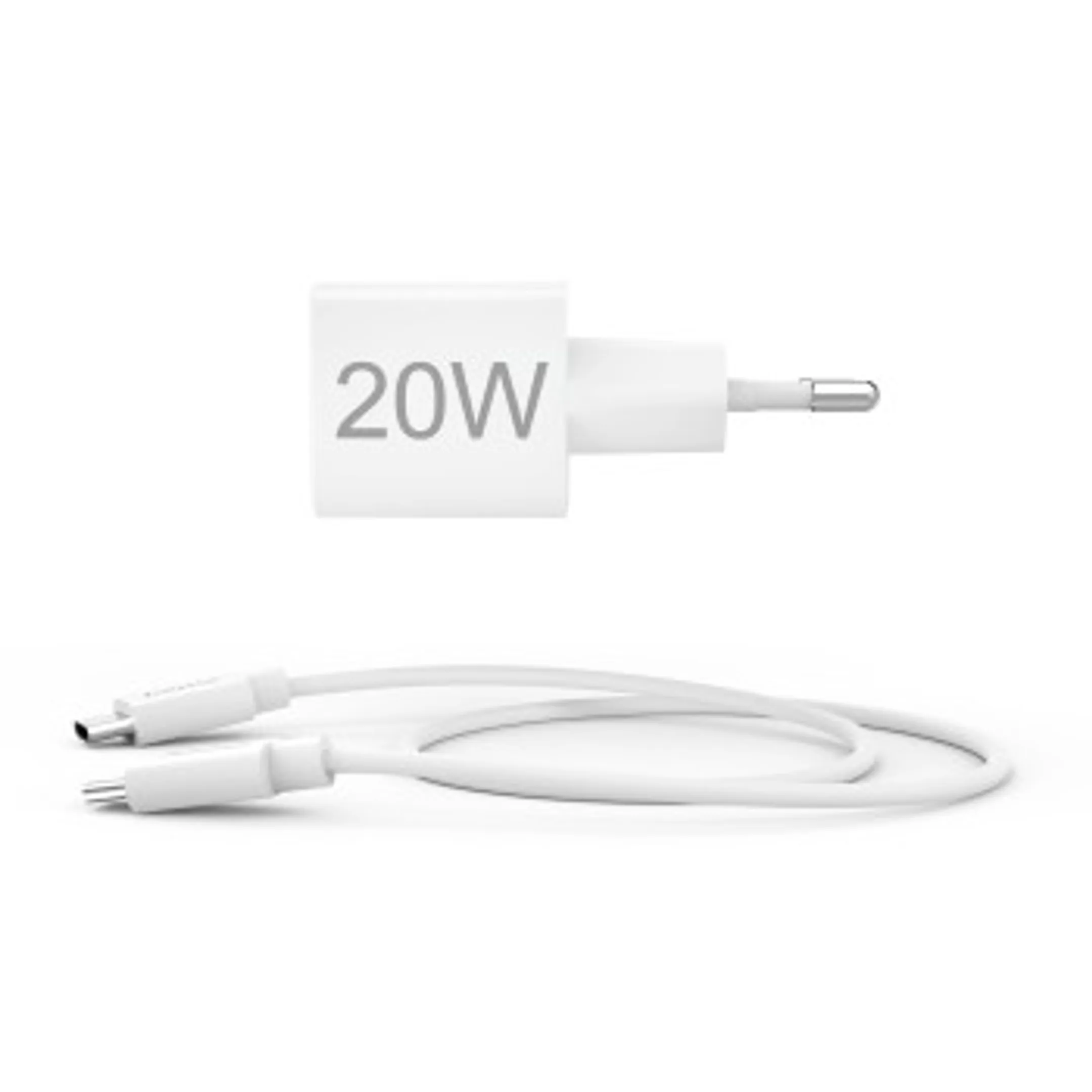 Hama Snellader met oplaadkabel USB-C, mini-oplader, PD, 20 W, 1 m, wit image