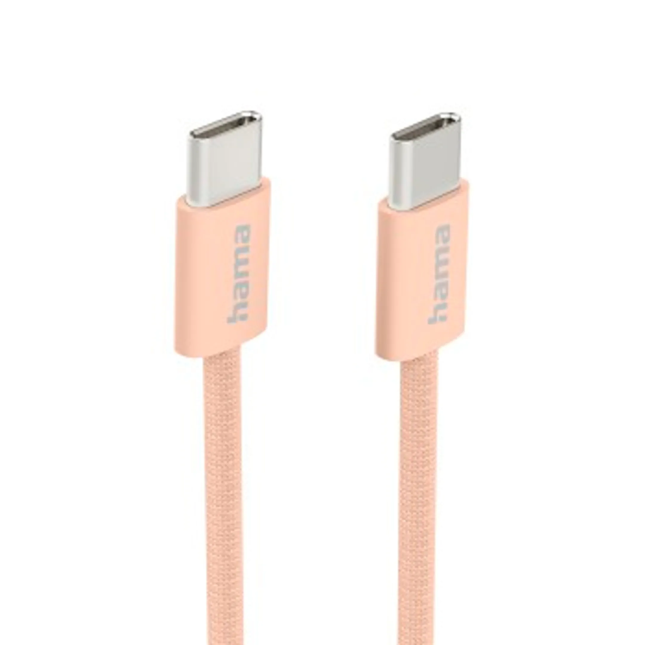 Hama Oplaadkabel "Fabric", USB-C - USB-C, 1m, nylon, oranje image