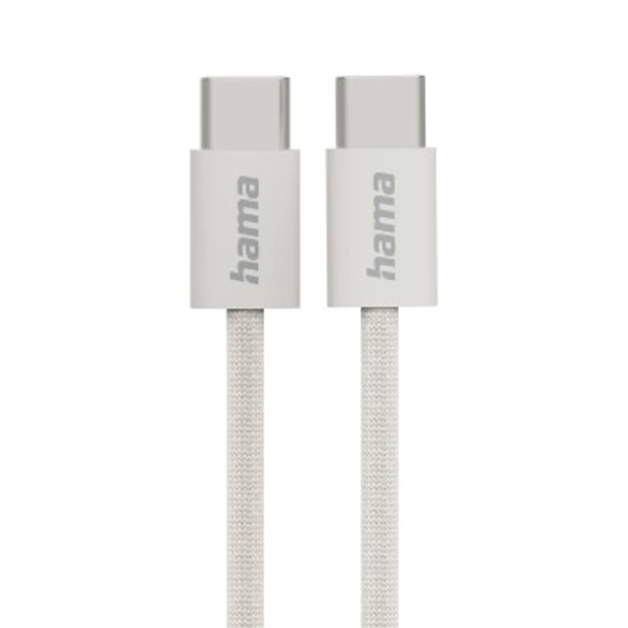 Câble de charge "Fabric" USB-C - USB-C, 1 m, nylon, Beige