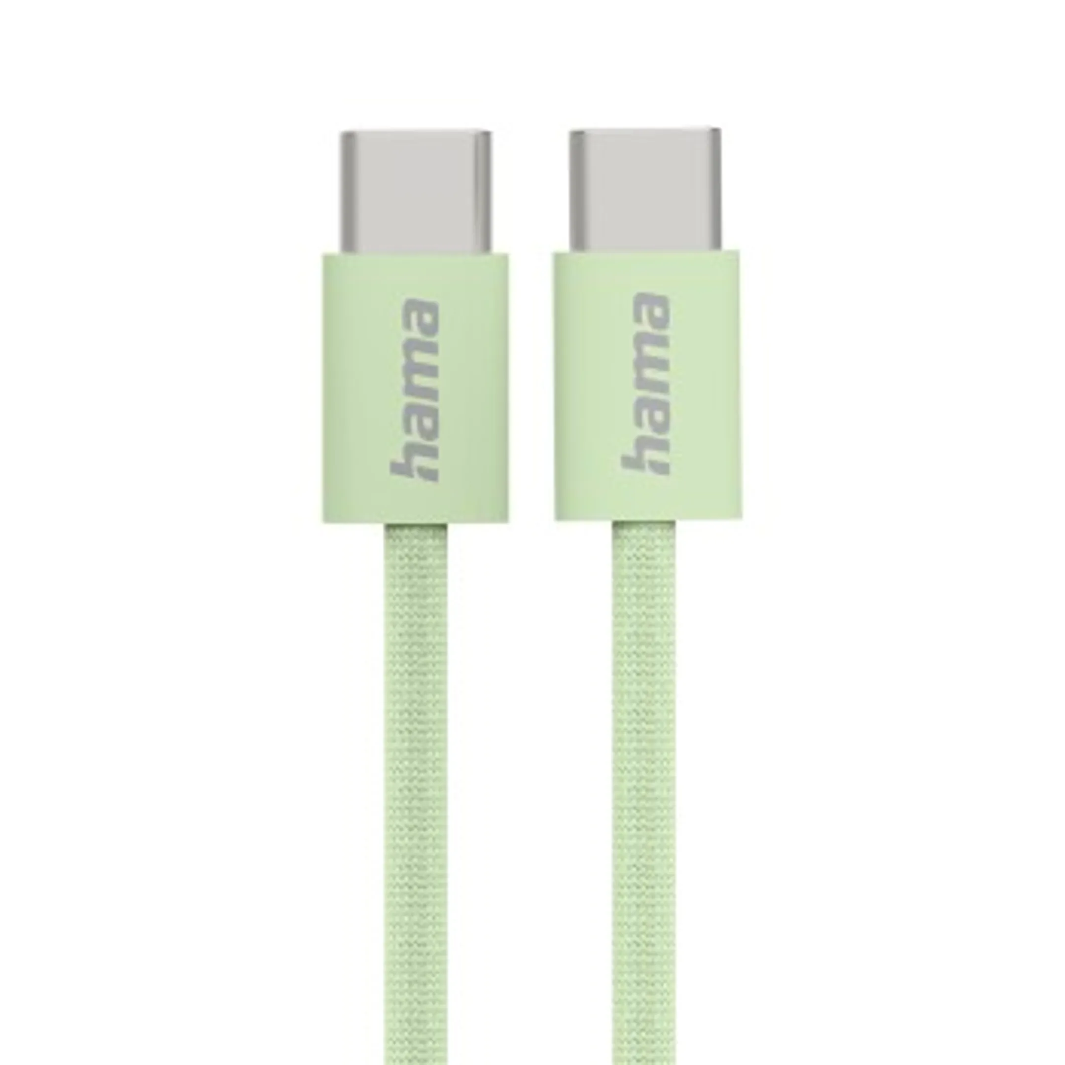 Câble de charge "Fabric" USB-C - USB-C, 1 m, nylon, Vert