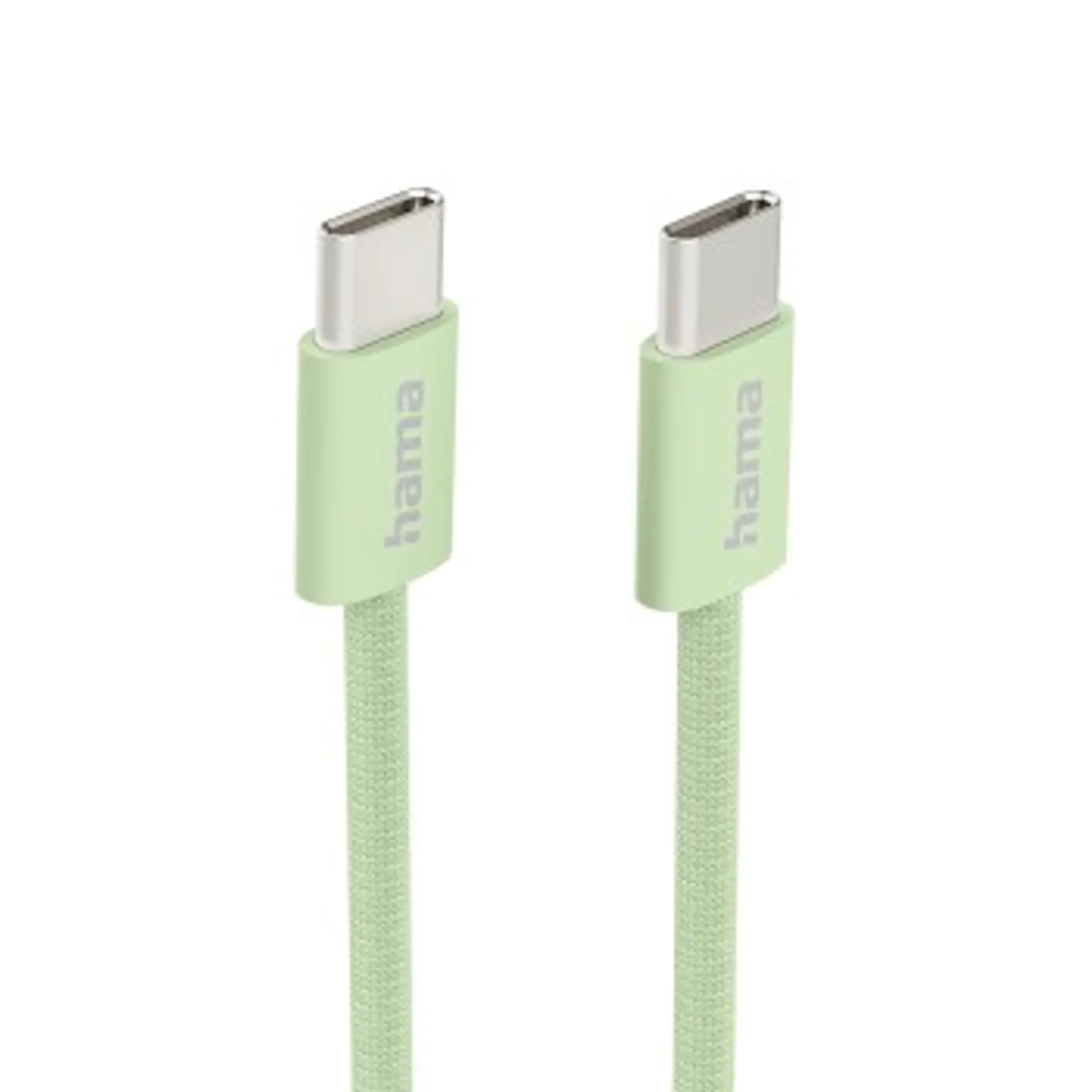 Hama Câble de charge "Fabric" USB-C - USB-C, 1 m, nylon, Vert image