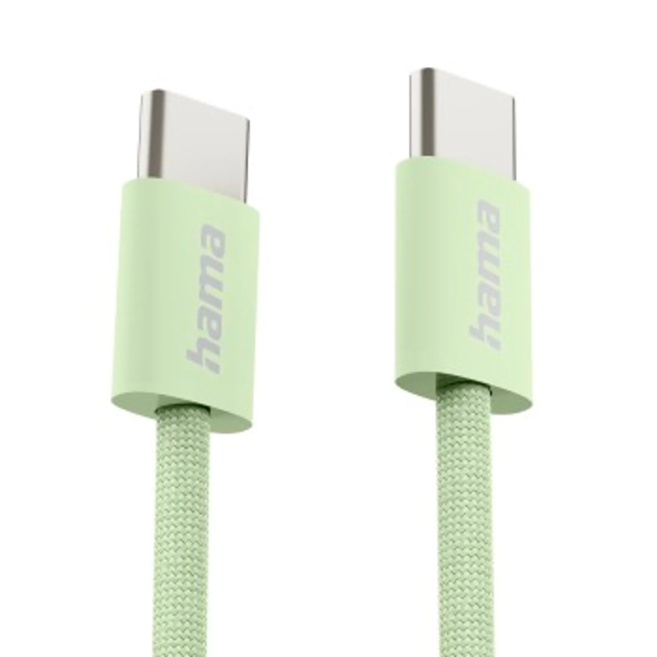 Hama Câble de charge "Fabric" USB-C - USB-C, 1 m, nylon, Vert image