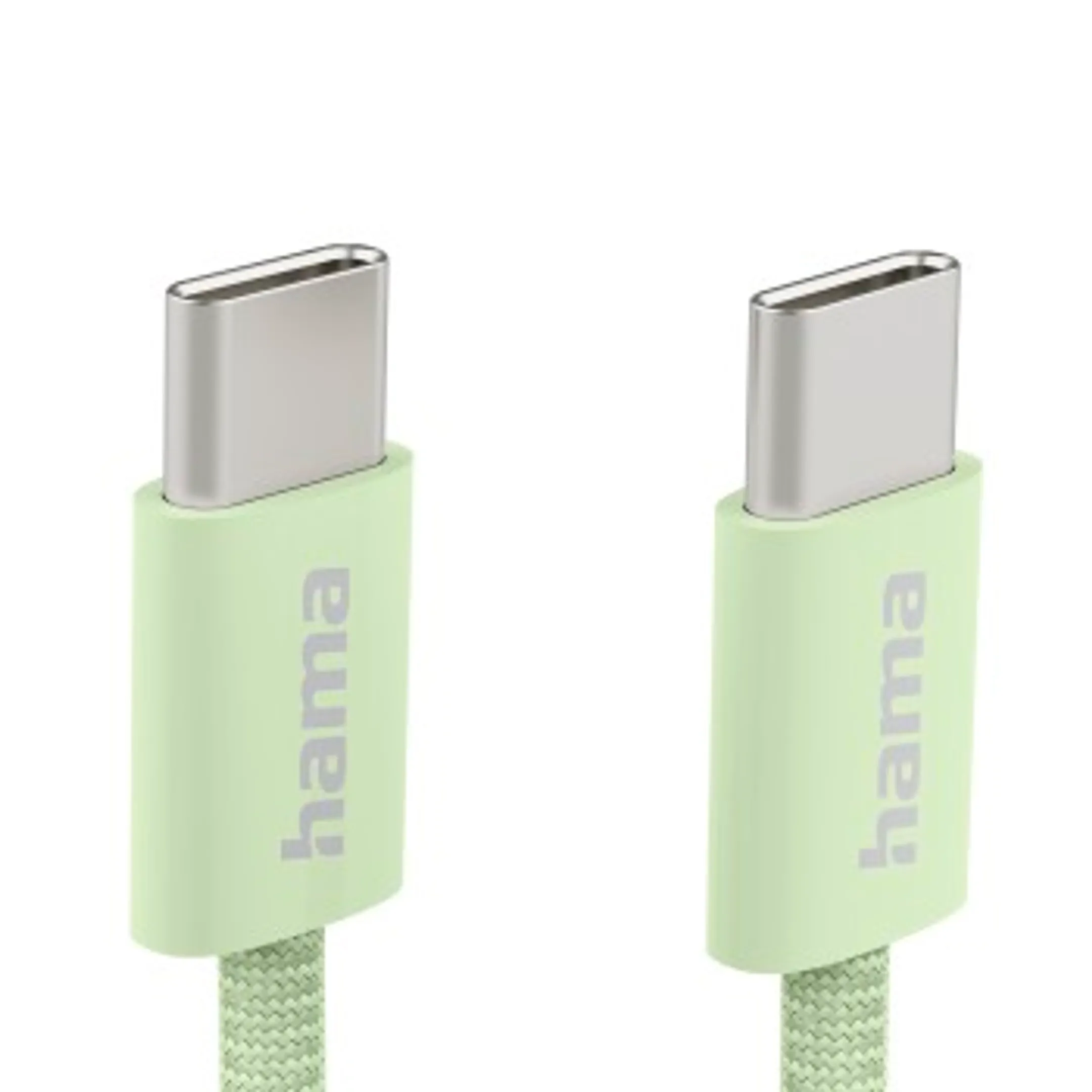 Hama Câble de charge "Fabric" USB-C - USB-C, 1 m, nylon, Vert image