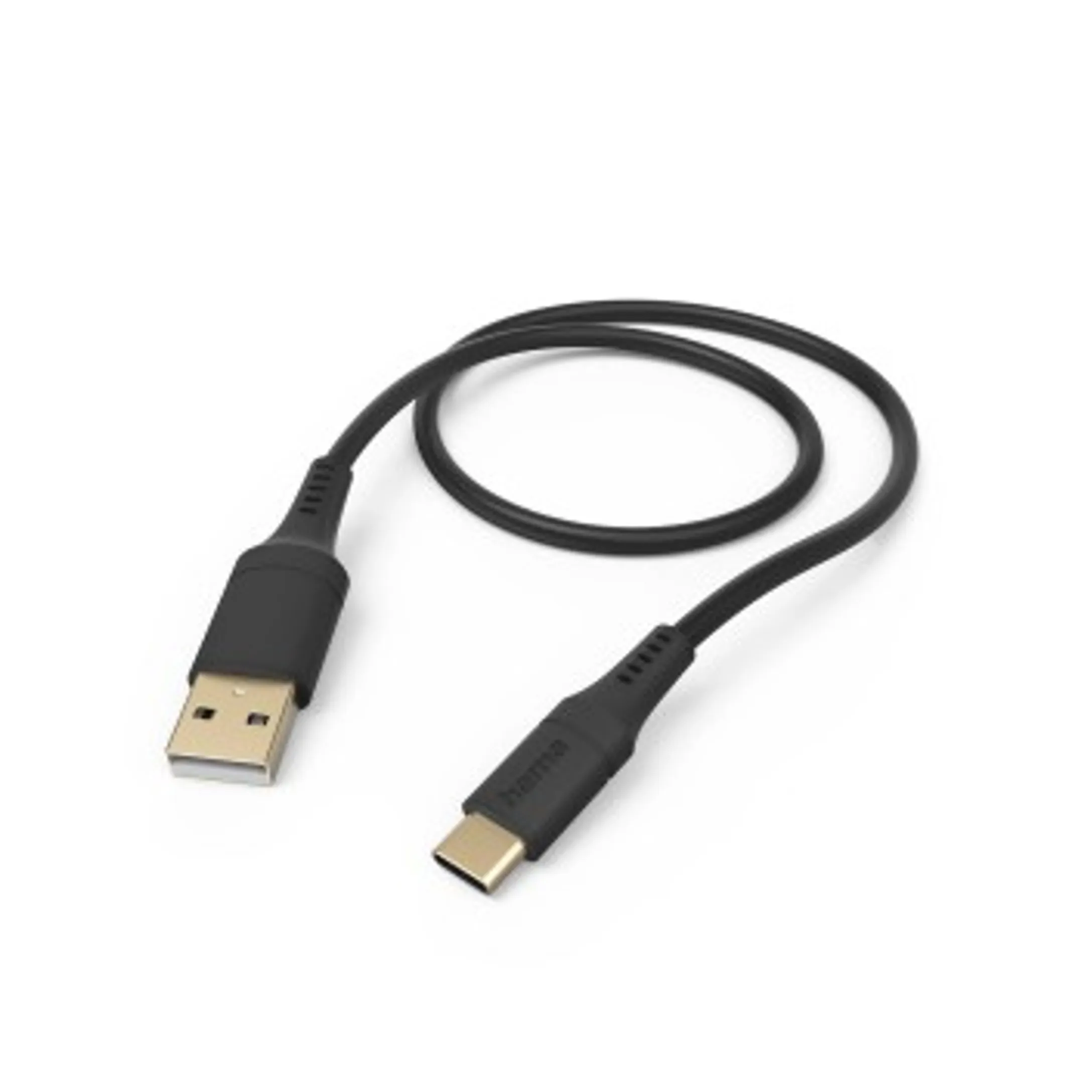 Hama Câble de charge "Flexible", USB-A - USB-C, 1,5 m, silicone, noir image