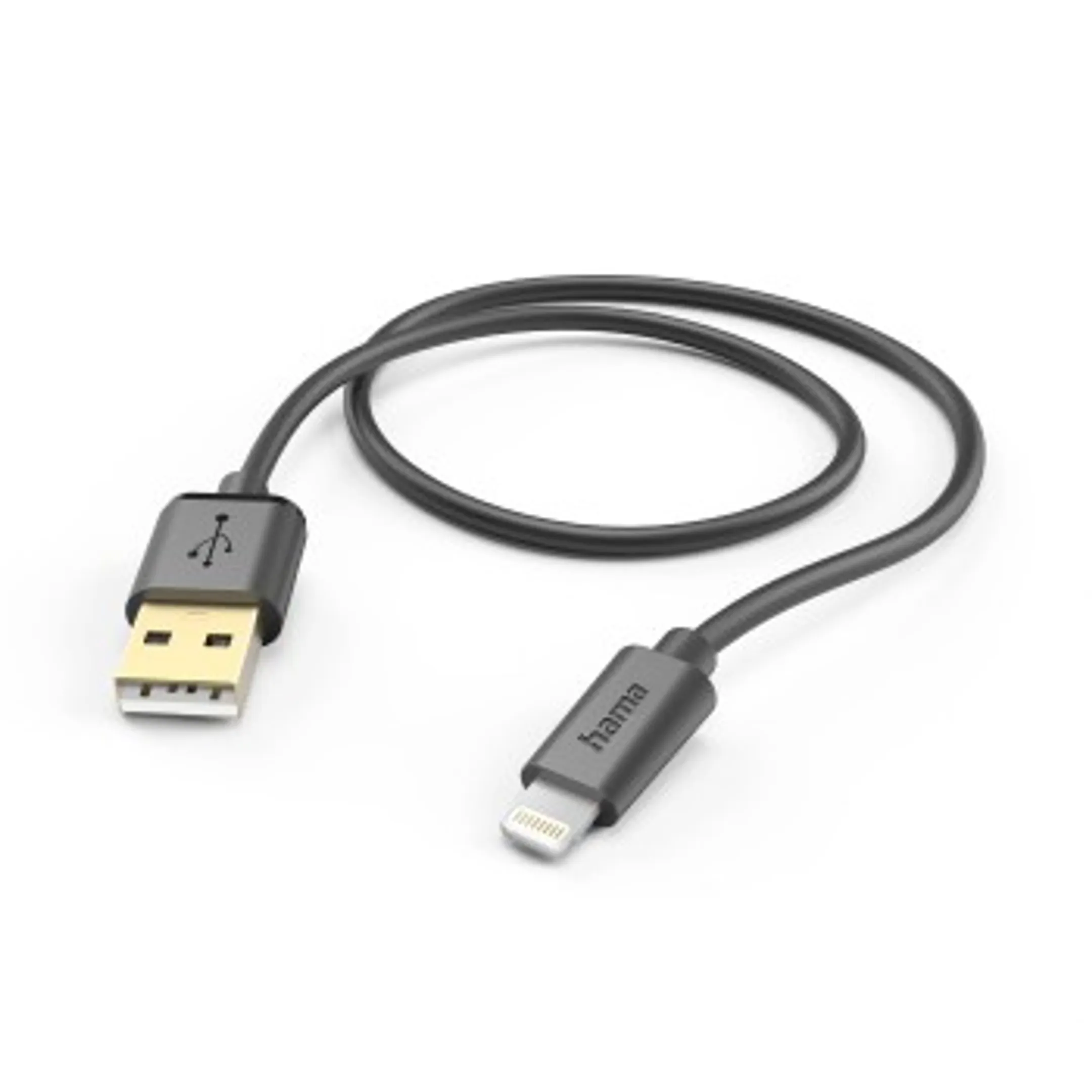 Oplaadkabel, USB-A - Lightning, 1,5 m, zwart