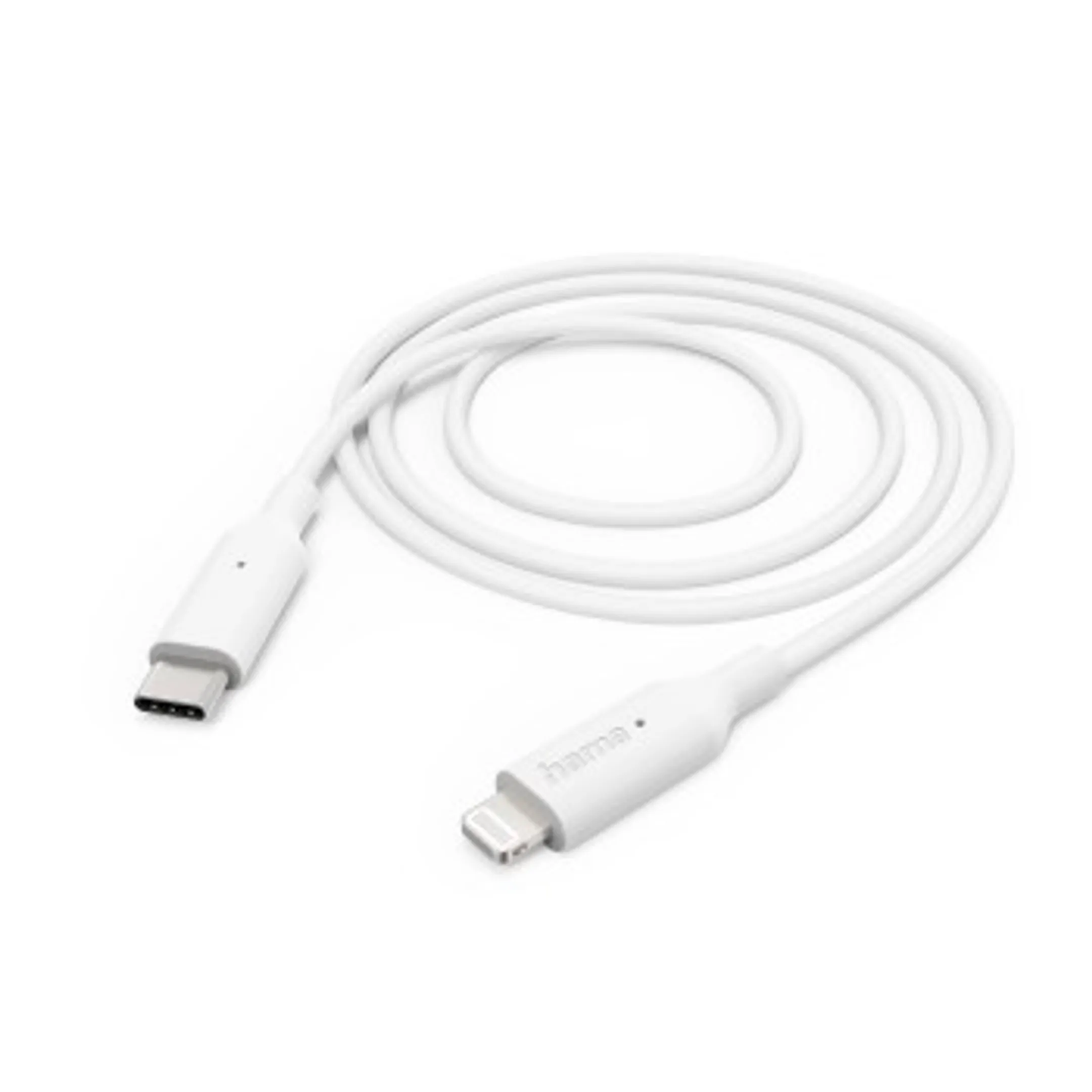 Hama Câble de charge, USB-C - Lightning, 1 m, blanc image