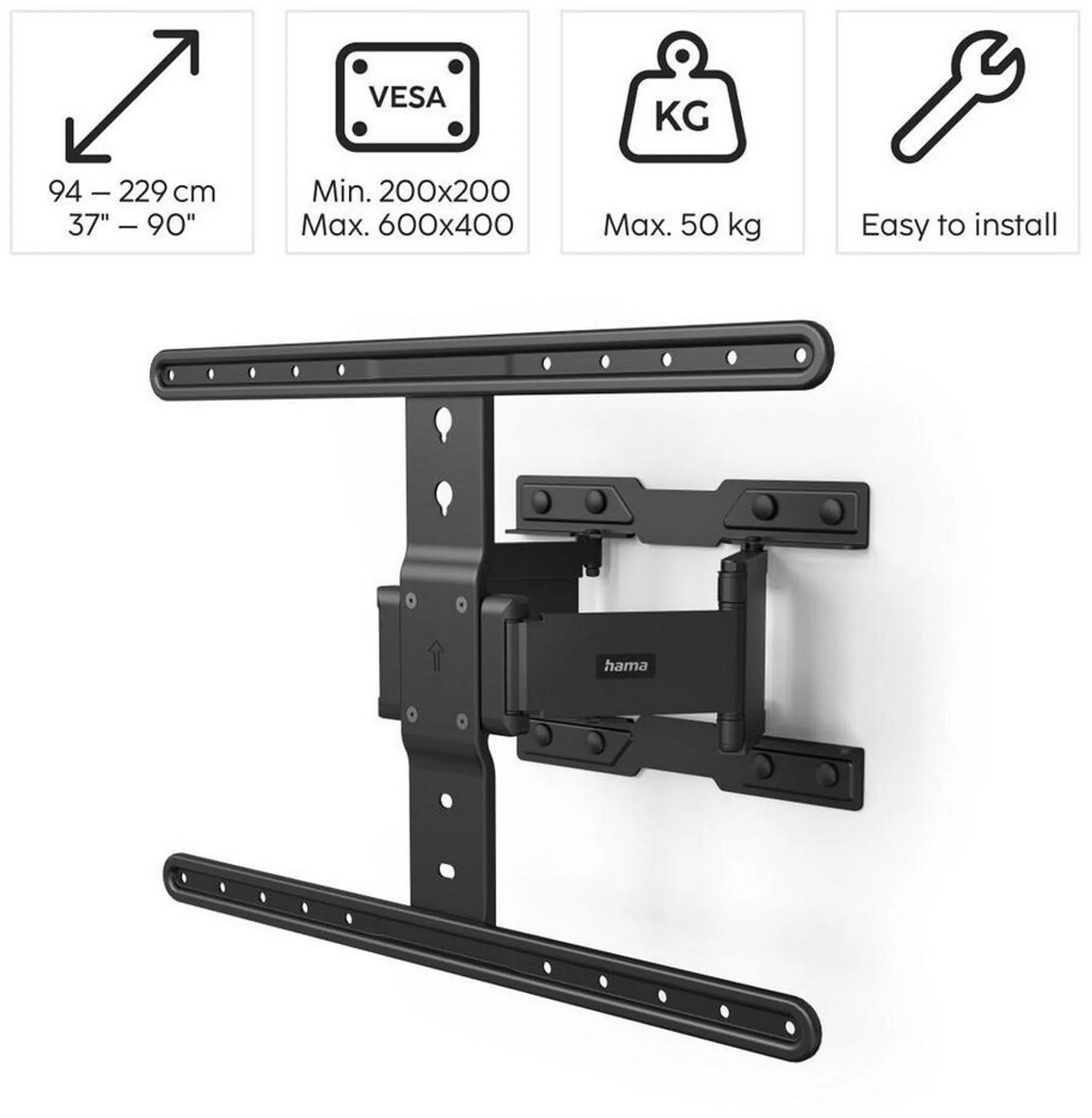 Hama Tv-muurbeugel ultraslim 37" - 90" image