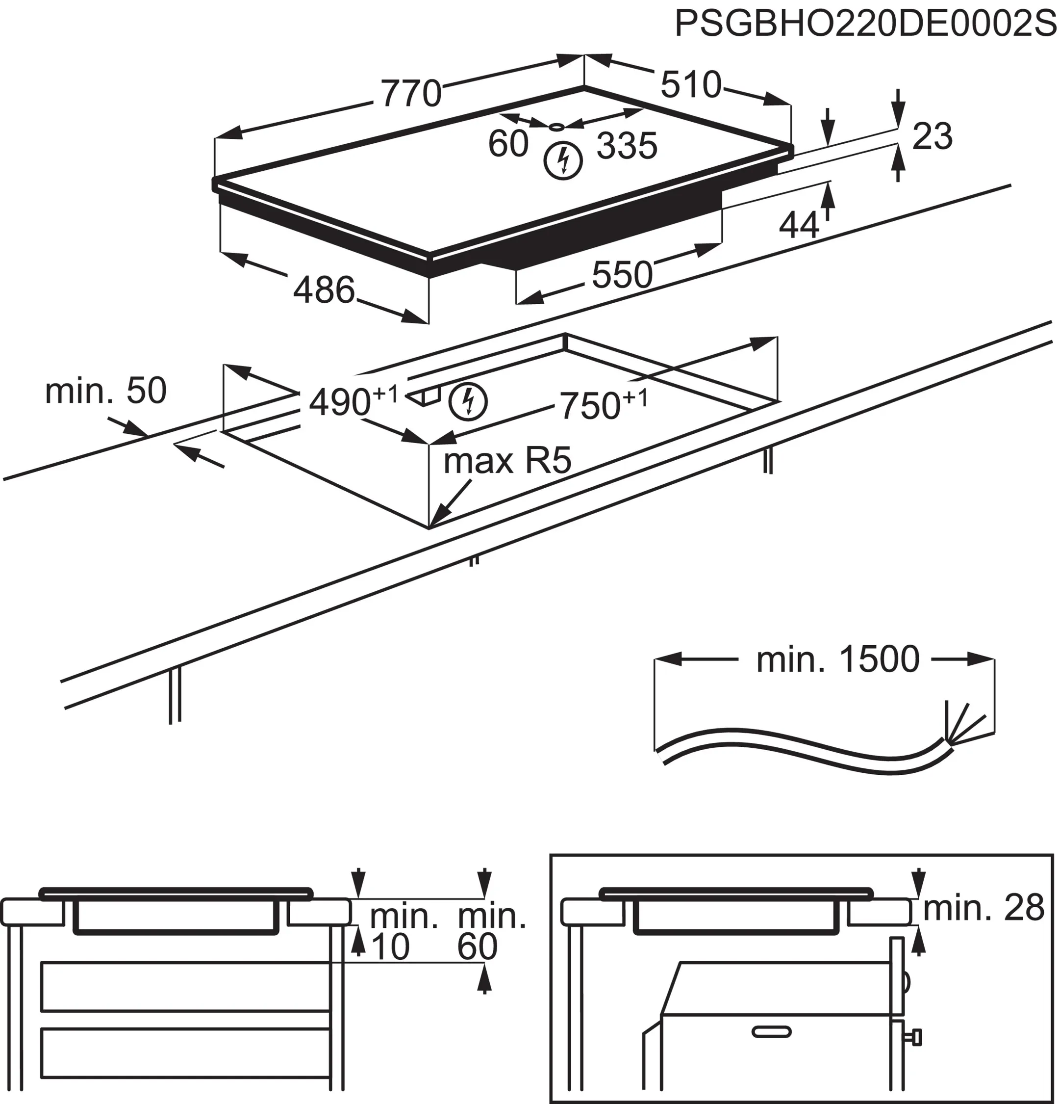 AEG Inductiekookplaat TO84IB00IT SaphirMatt® SE 80 cm image