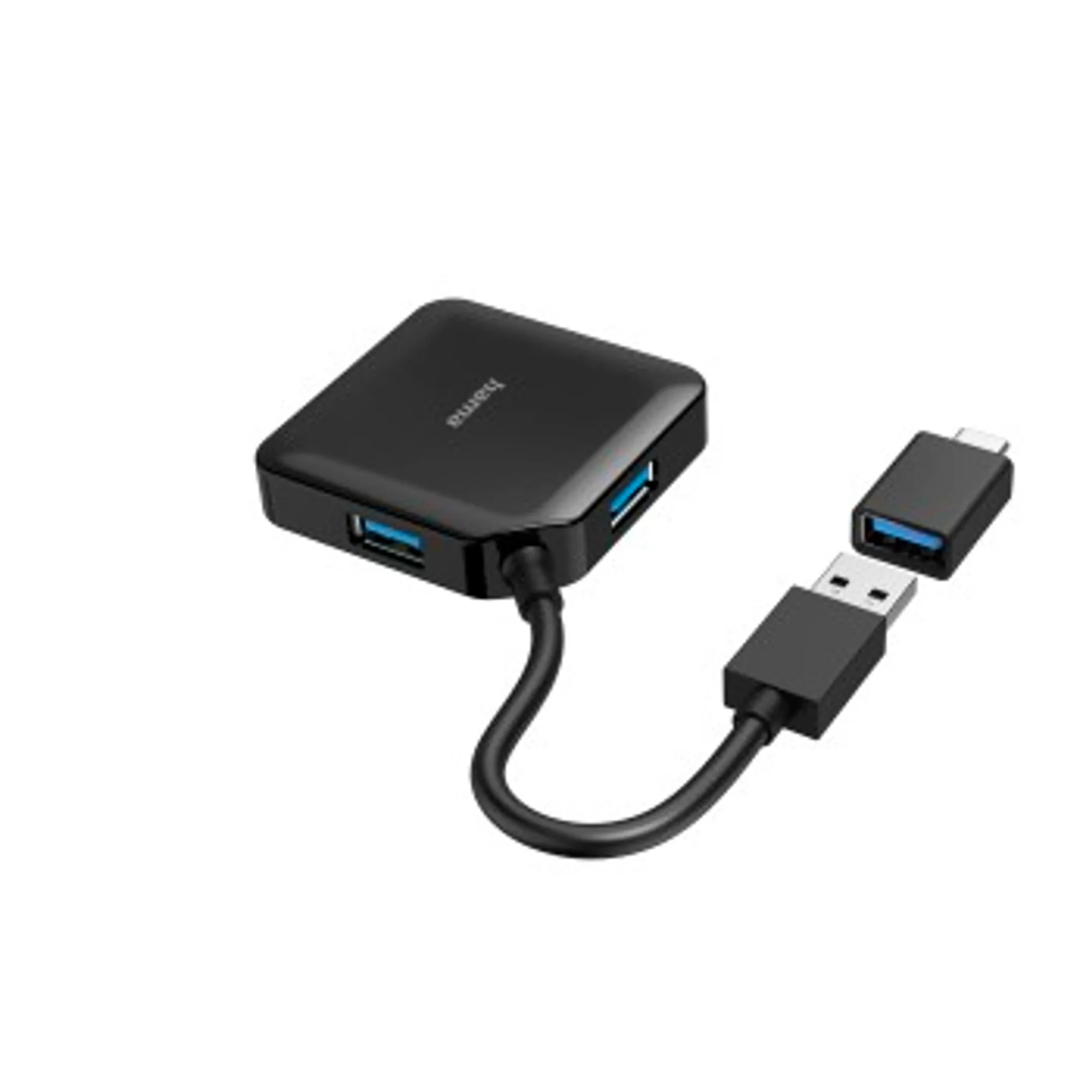 Hama USB-hub, 4-poorts, USB 3.2 Gen1, 5 Gbit / s, incl. USB-C-adapter image