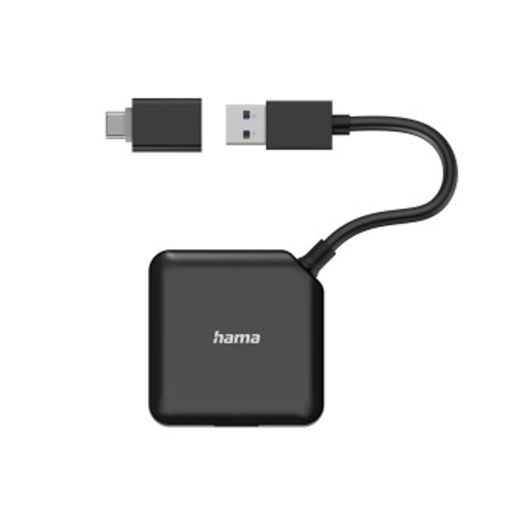 Hama USB-hub, 4-poorts, USB 3.2 Gen1, 5 Gbit / s, incl. USB-C-adapter image