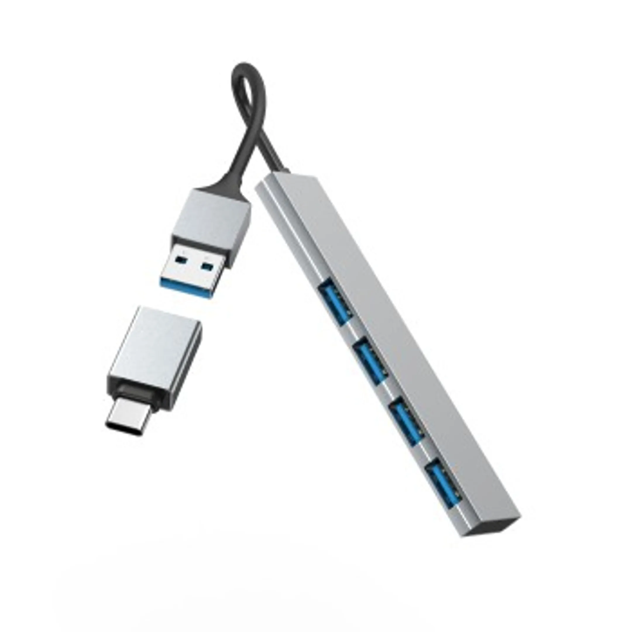 Hama Hub USB, 4 ports, USB 3.2 Gen1, 5 Gbit / s, ultraslim avec adaptateur USB-C image