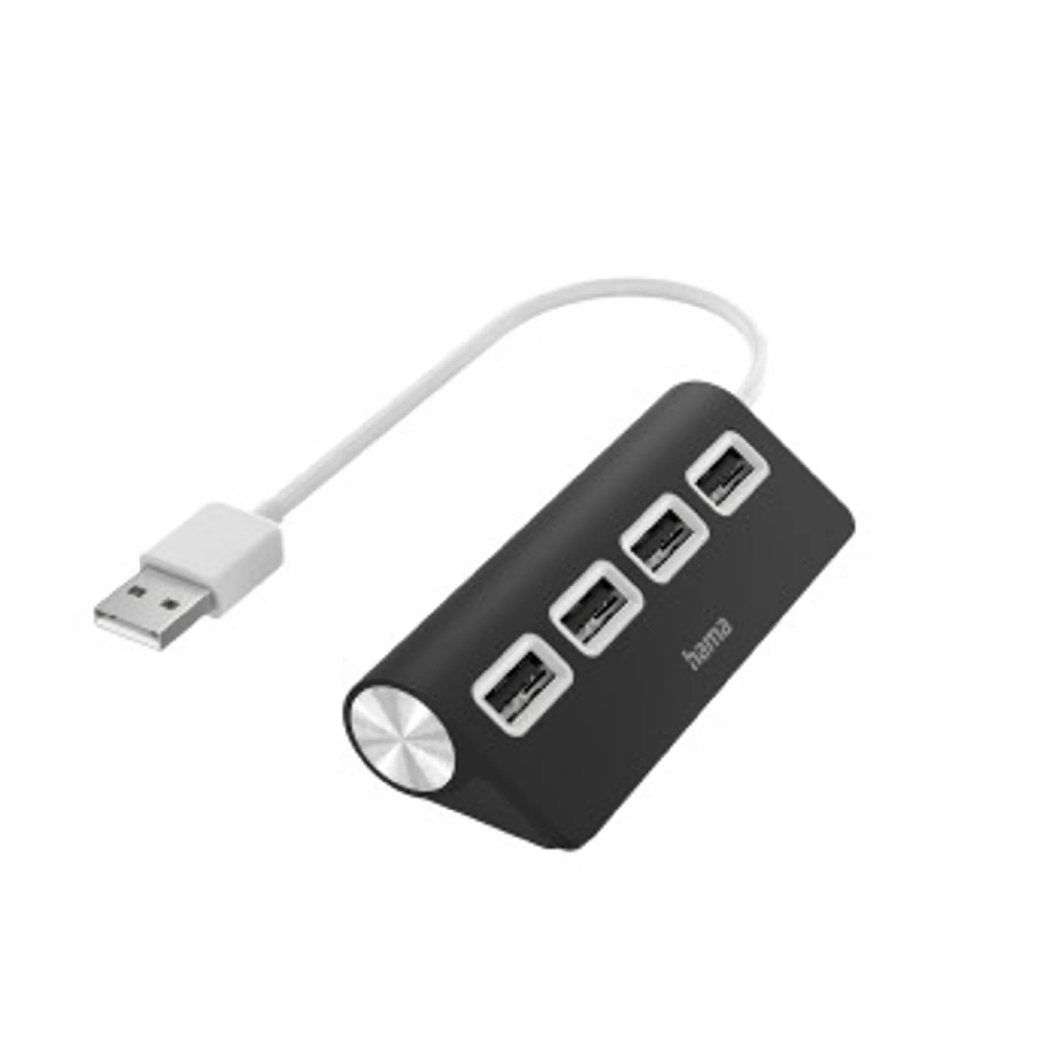 USB-hub, 4-poorts, USB 2.0, 480 Mbit / s, zwart