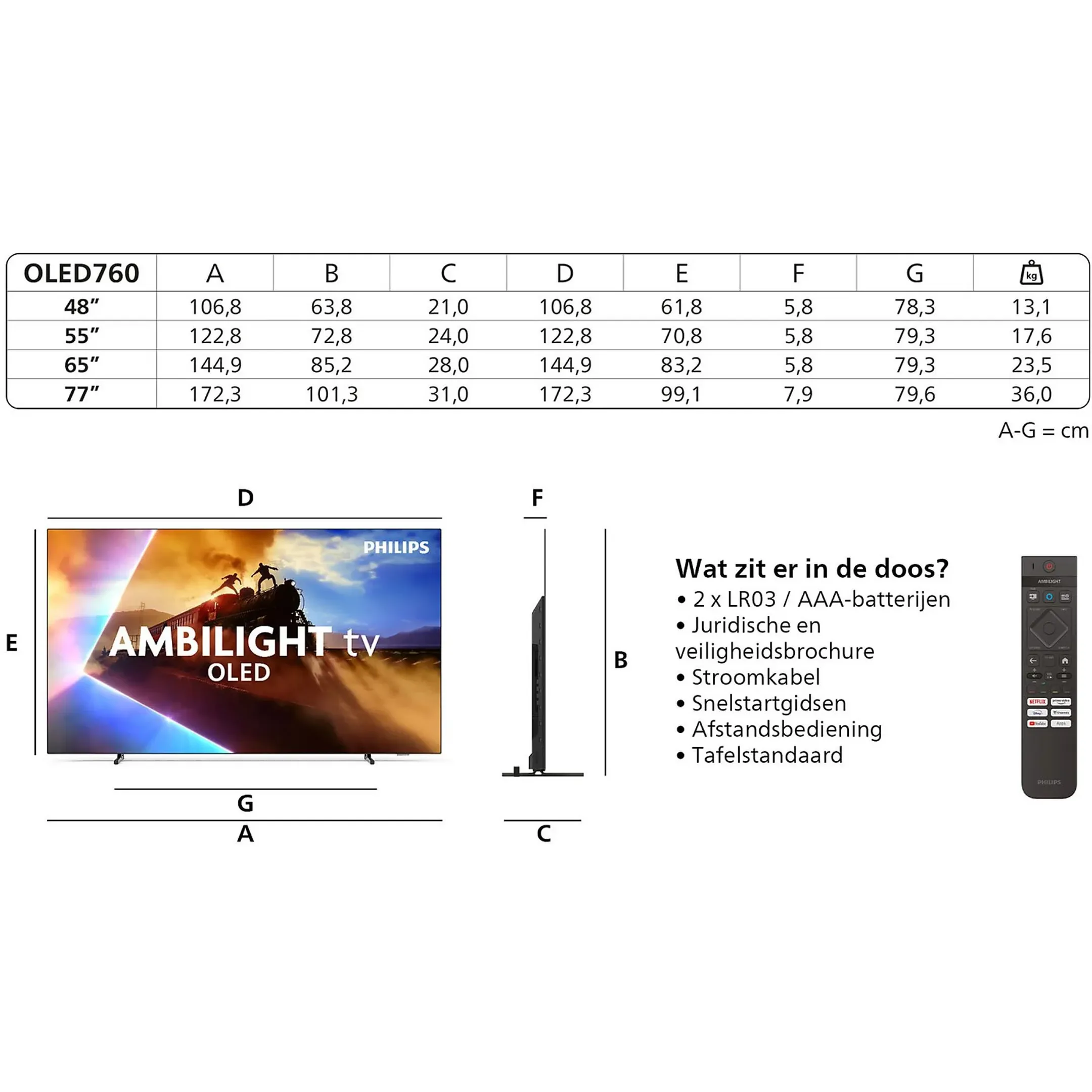 Philips OLED 4K Ambilight TV 48OLED760/12 (2025) - 48 inch image