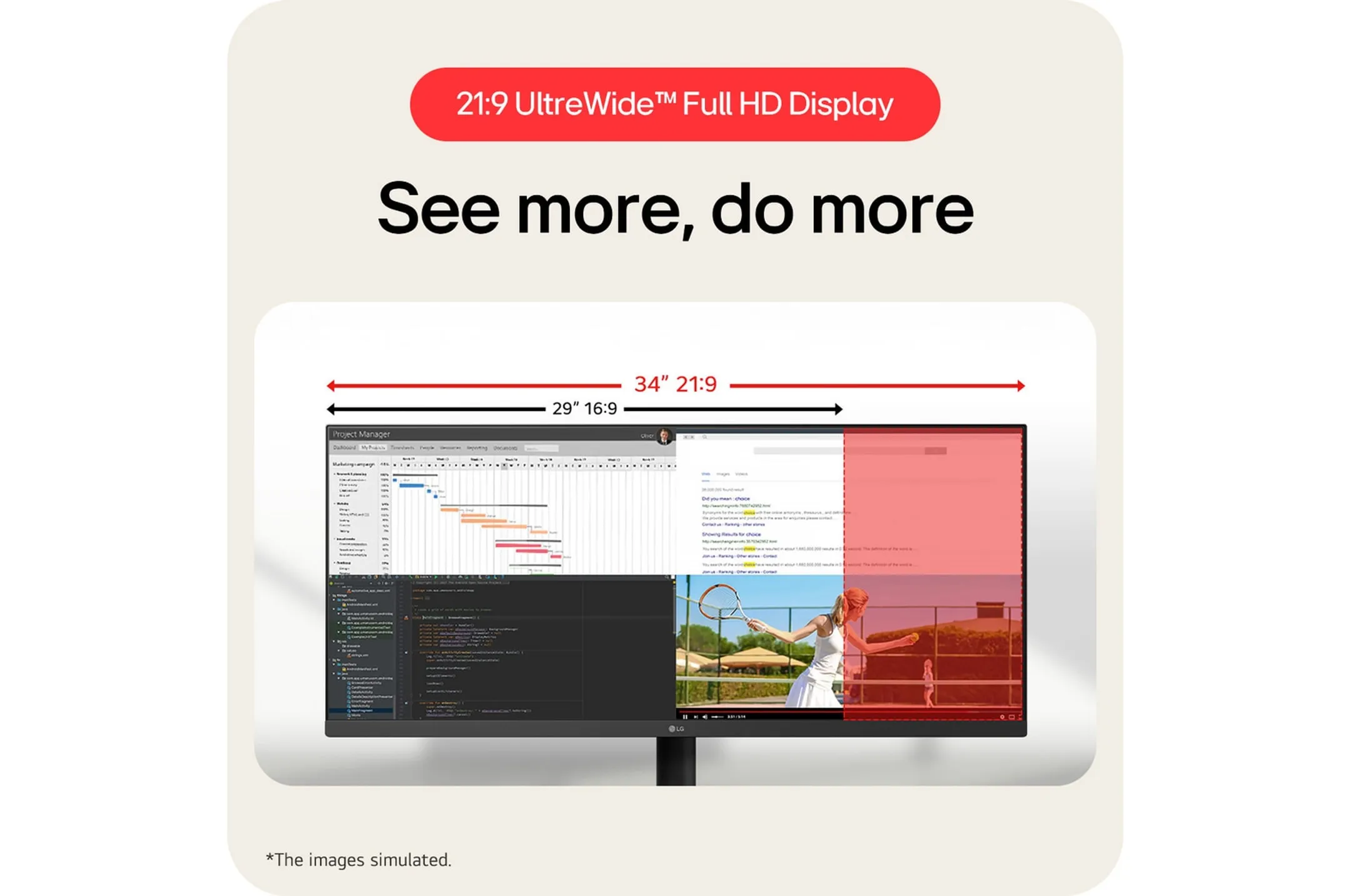 LG UltraWide WFHD moniteur 34U511A-B image