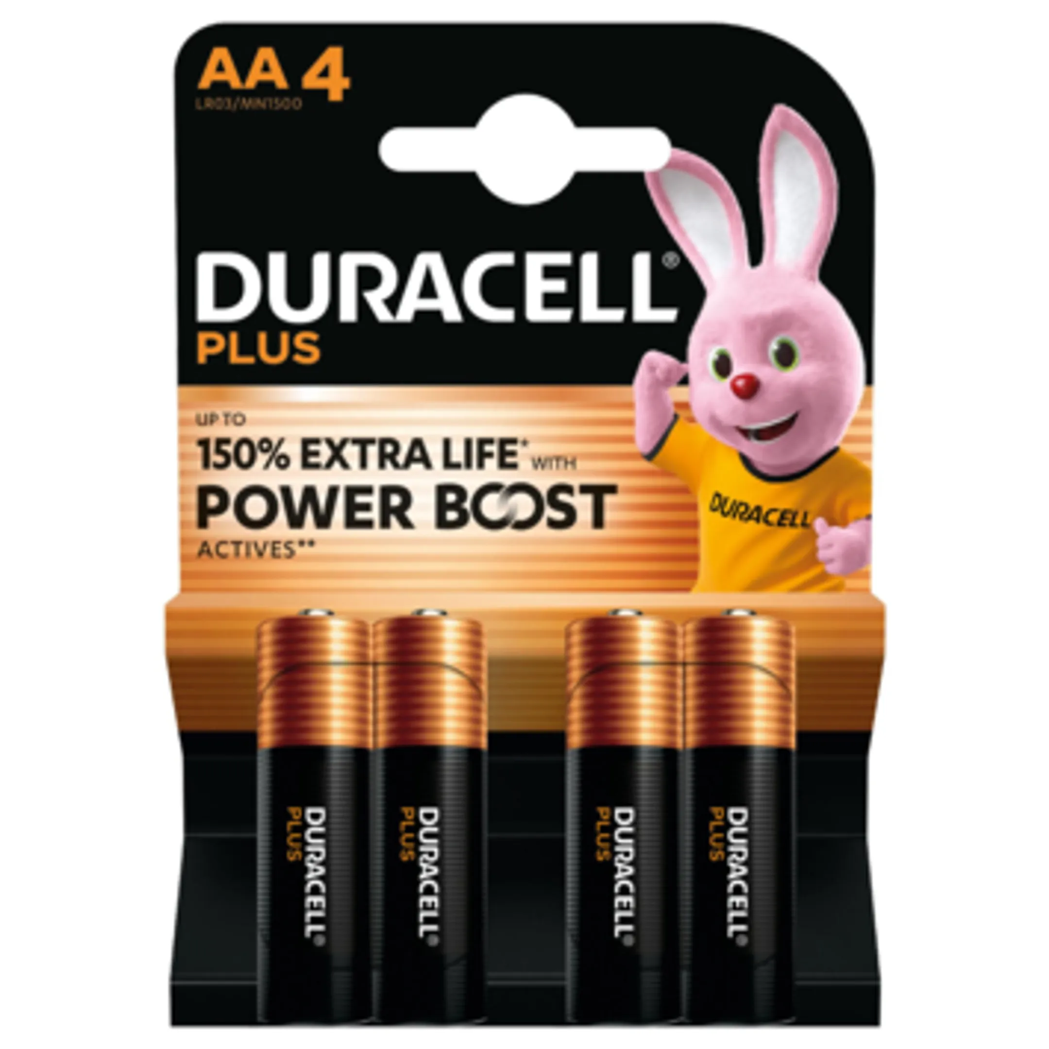 Piles alcaline Plus Power Boost AA - 4 pièces