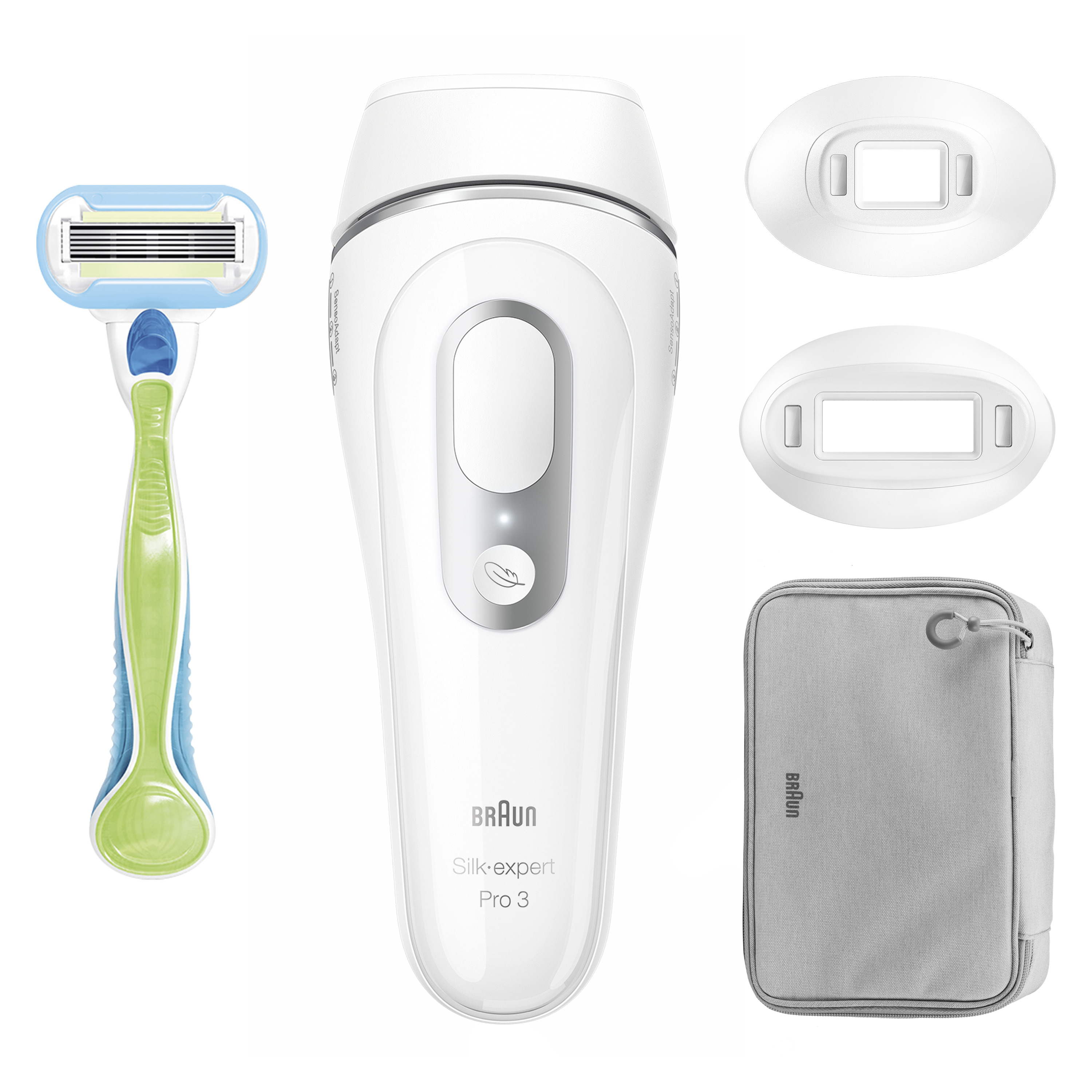Braun IPL Silk-expert Pro 3, ontharing voor thuis, incl. etui, Venus-scheermesje, 2 koppen, PL3122