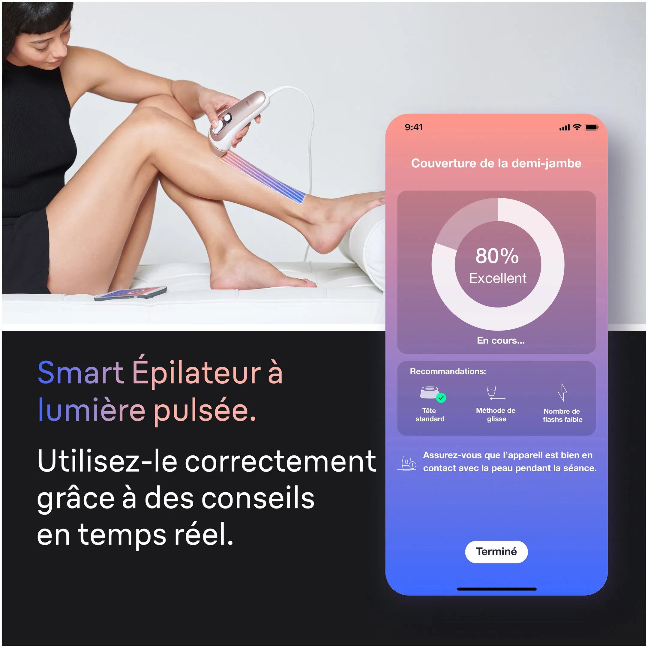 Braun Épilateur À Lumière Pulsée Intelligent Skin i·expert, Pochette, Rasoir Venus, 2 Têtes, PL7147 image
